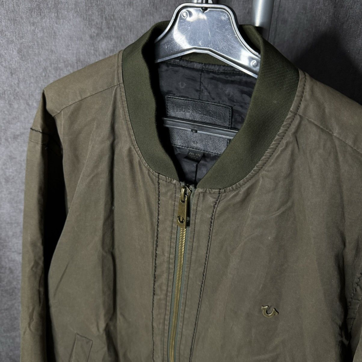 Japanese Brand × True Religion × Vintage Vintage True Religion Bomber waxed big logo rare Size US XL / EU 56 / 4 - 3 Thumbnail