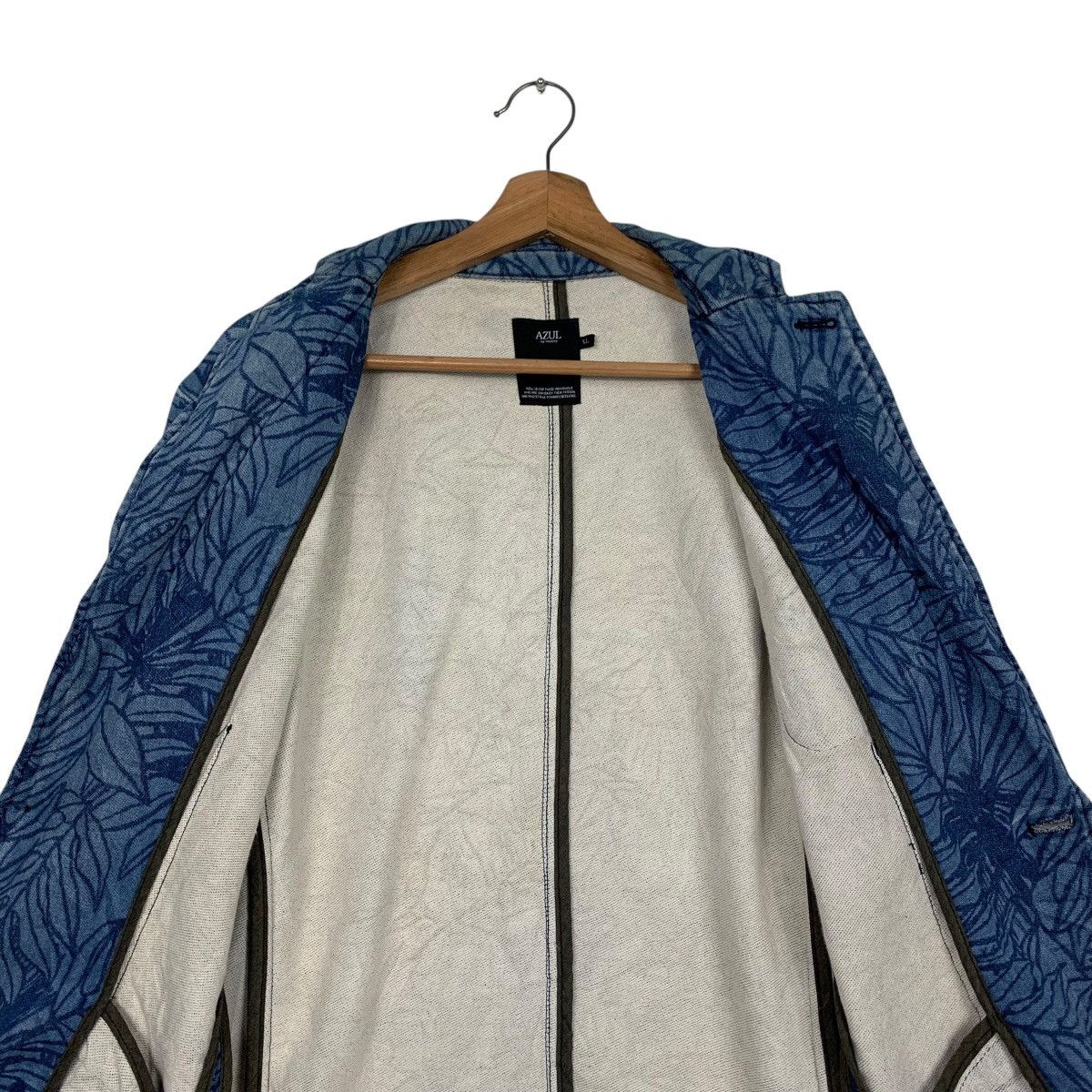 Japanese Brand AZUL Leaf Print Unconstructed Blazer Casual Wear #2772-C125 Size US XL / EU 56 / 4 - 11 Thumbnail