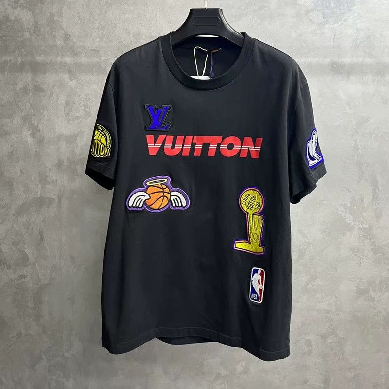 Louis Vuitton Black NBA Multi-Logo Crewneck Lettered Print