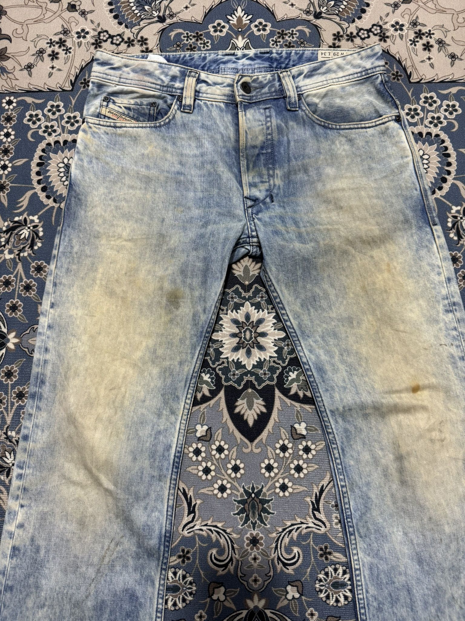 Diesel × Rusty Diesel Safado Rusty Acid Wash Denim Jeans Buttonfly Size US 29 - 3 Thumbnail