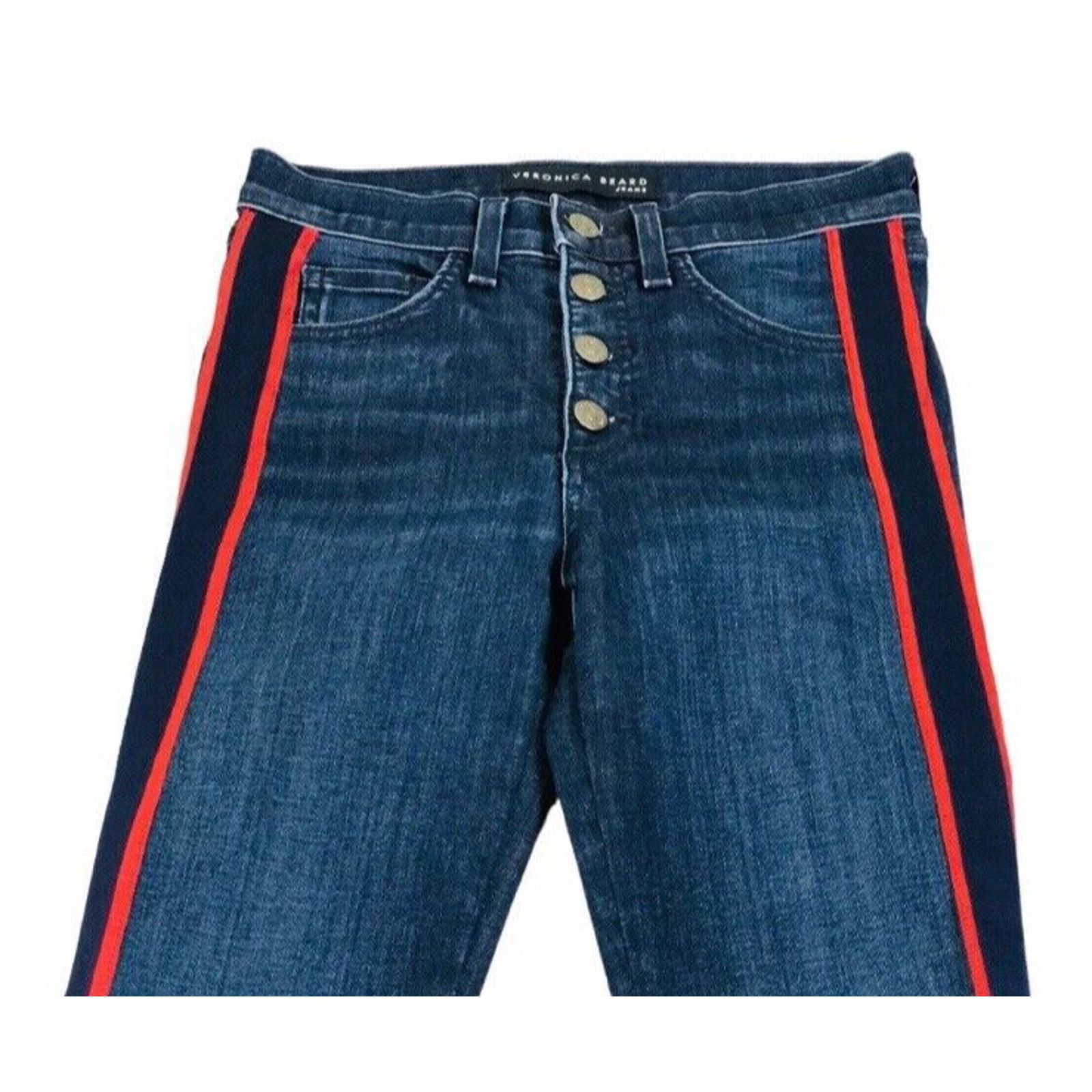 Veronica Beard Veronica Beard Carolyn Crop Baby Boot Jeans 27 Blue Tuxedo Size 27" / US 4 / IT 40 - 5 Thumbnail