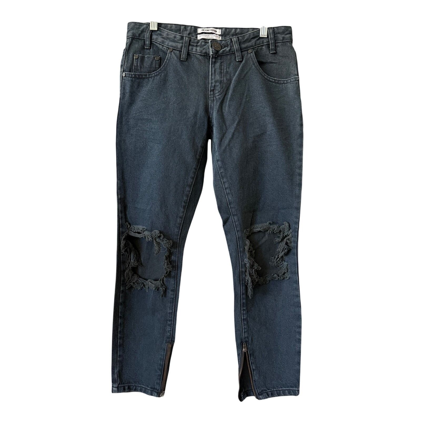 One Teaspoon One Teaspoon Fox Black FreeBird Skinny Leg Jean 26 Size 26" / US 2 / IT 38 - 3 Thumbnail