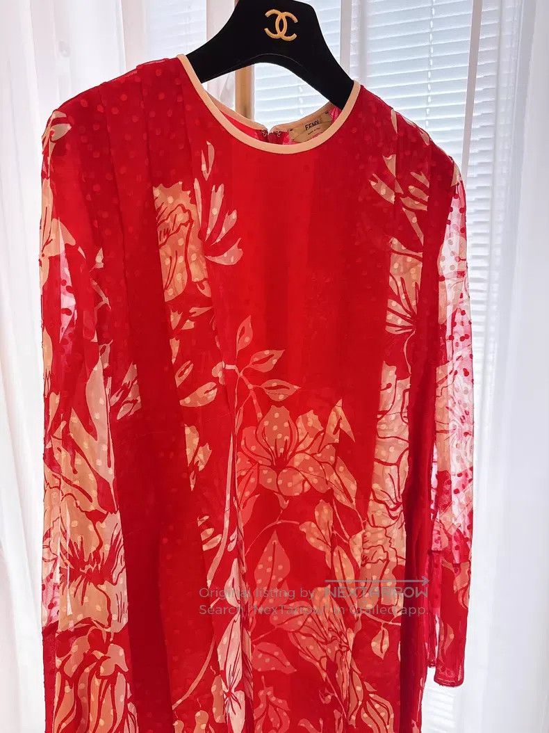 Fendi Fendi Silk Printed Dress Size XS / US 0-2 / IT 36-38 - 2 Thumbnail
