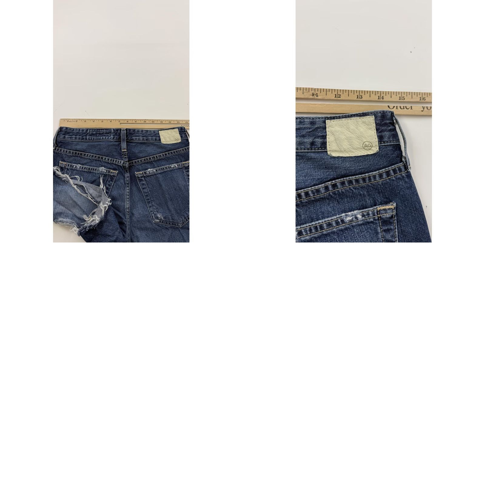 AG Jeans VINTAGE AG Jeans The Alex Boyfriend Distressed Denim Shorts 26R Womens Blue 5 in Inseam Relaxed 100% Cotton Casual Girls/Women (if applicable) Size 26" / US 2 / IT 38 - 9 Thumbnail