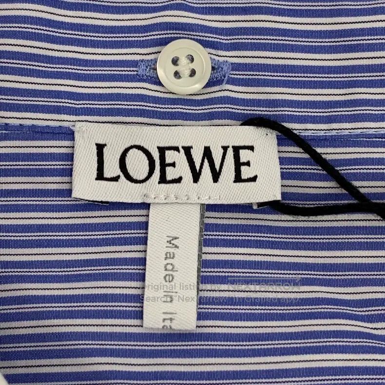 Loewe Loewe Blue Striped Logo Embroidered Cotton Lapel Long Slee Size XS / US 0-2 / IT 36-38 - 7 Thumbnail