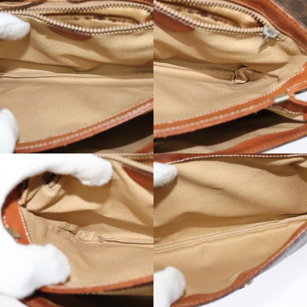Celine CELINE Macadam Canvas Shoulder Bag Pvc Leather Brown Gold Size ONE SIZE - 12 Thumbnail