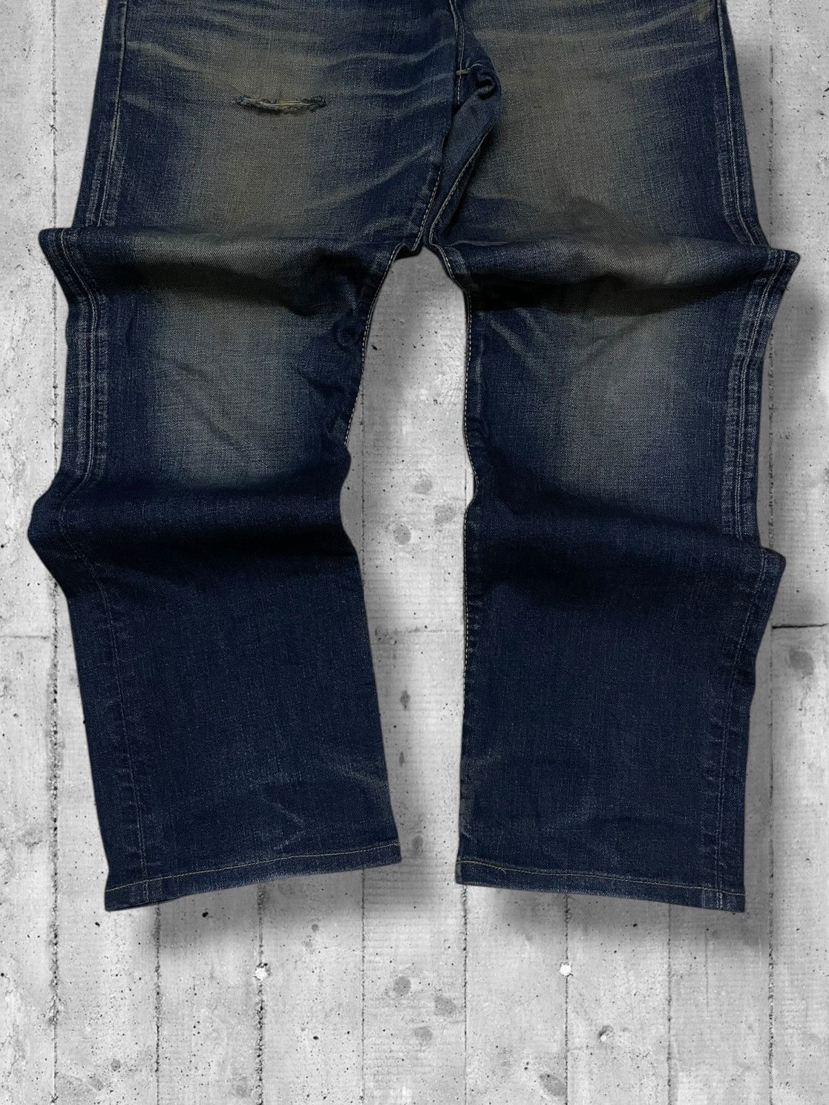 Designer × Edwin × Vintage Vintage 1990s Japan Designer Edwin Distressed Dirt Denim Size US 32 / EU 48 - 3 Thumbnail