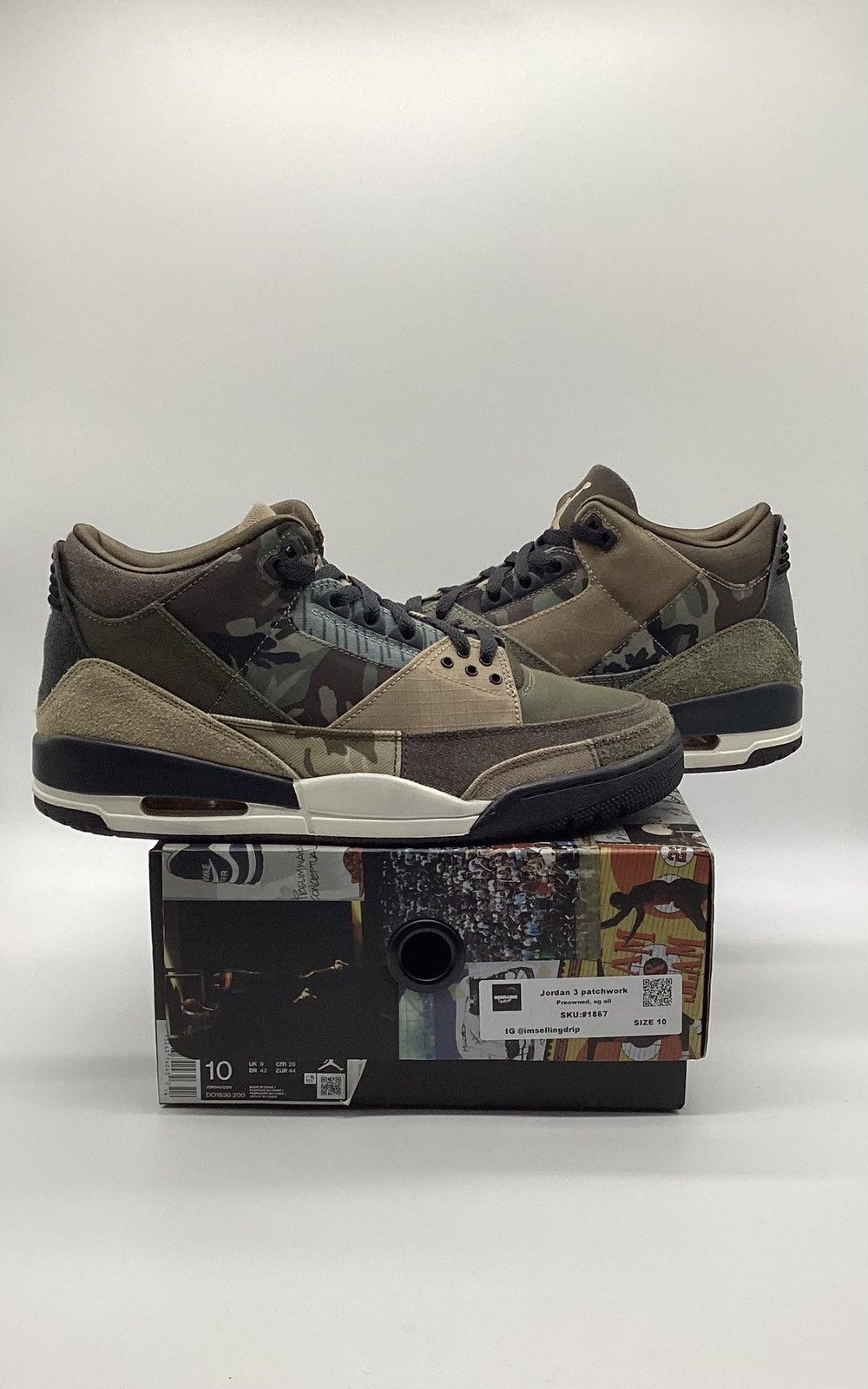 Brand New Jordan Patchwork Camo 3s