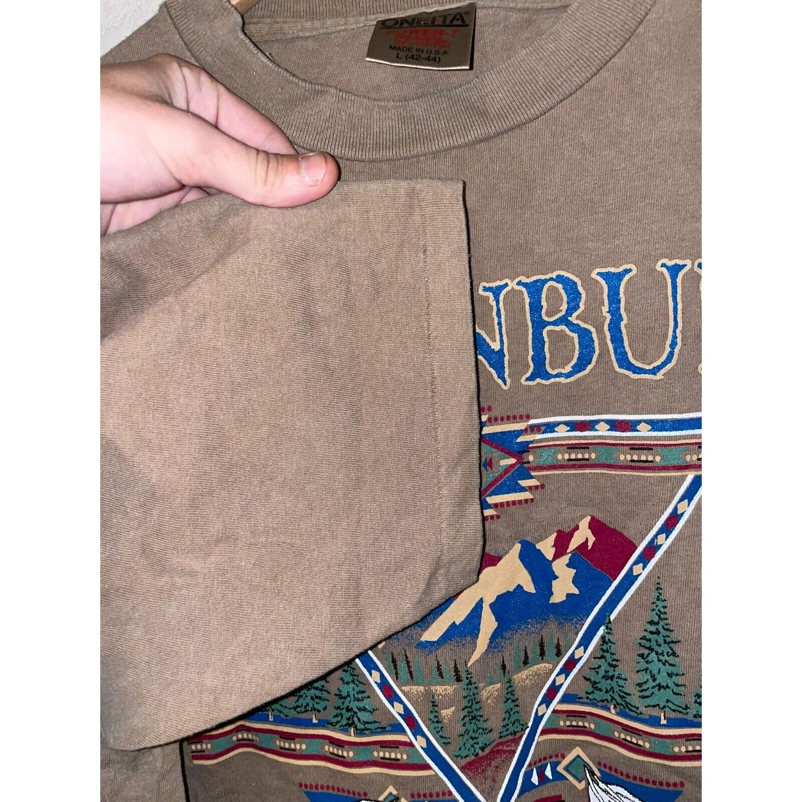 Vintage Vintage Gatlinburg Shirt Oneita Mountain Brown Tee 90s VTG L Size US L / EU 52-54 / 3 - 10 Thumbnail