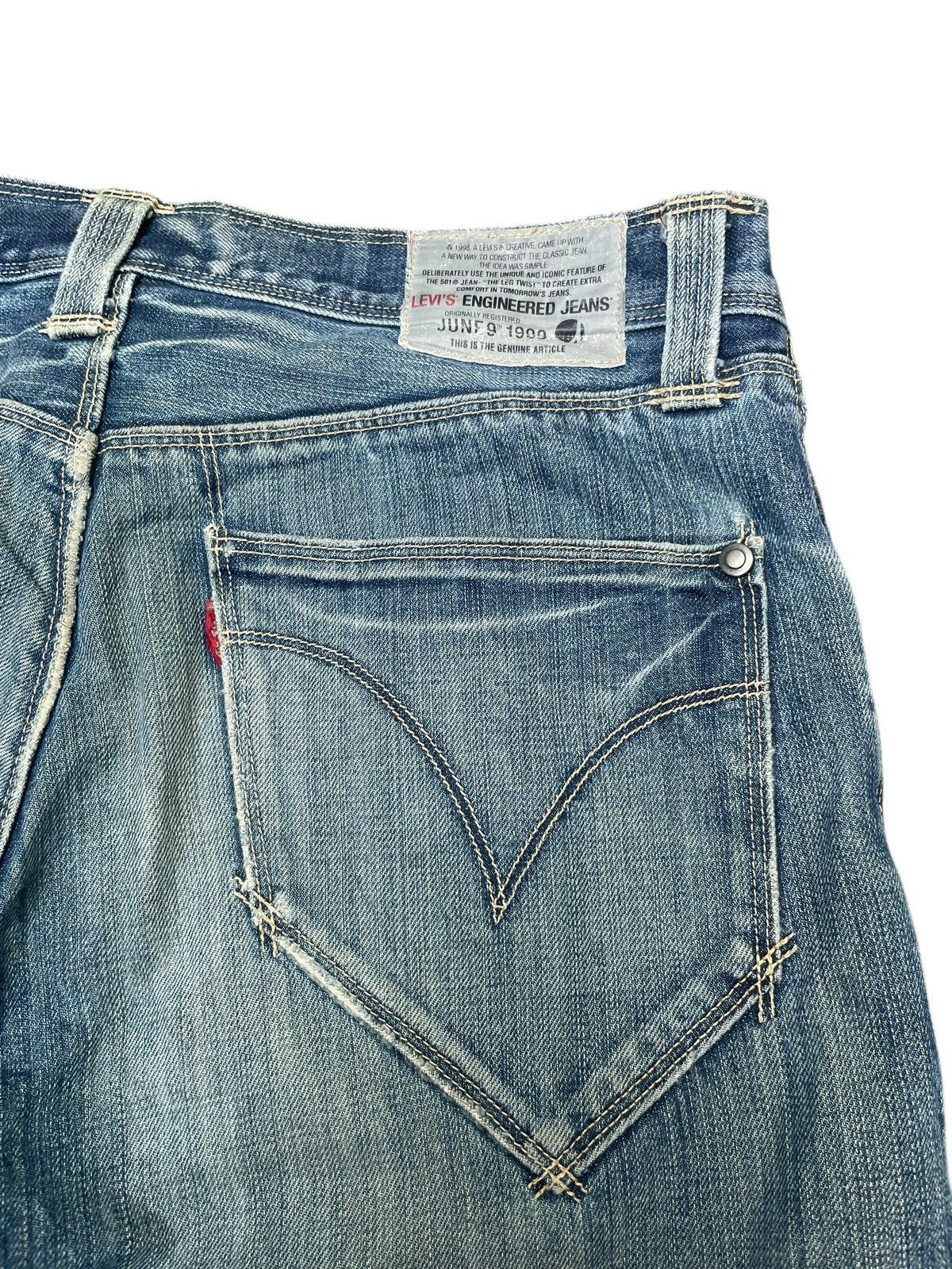 Levi's × Vintage Vintage Levis Engineered Distresed Denim Size US 33 - 12 Thumbnail