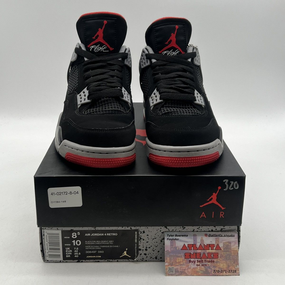 Jordan Brand Air Jordan 4 Bred Size US 8.5 / EU 41-42 - 2 Thumbnail