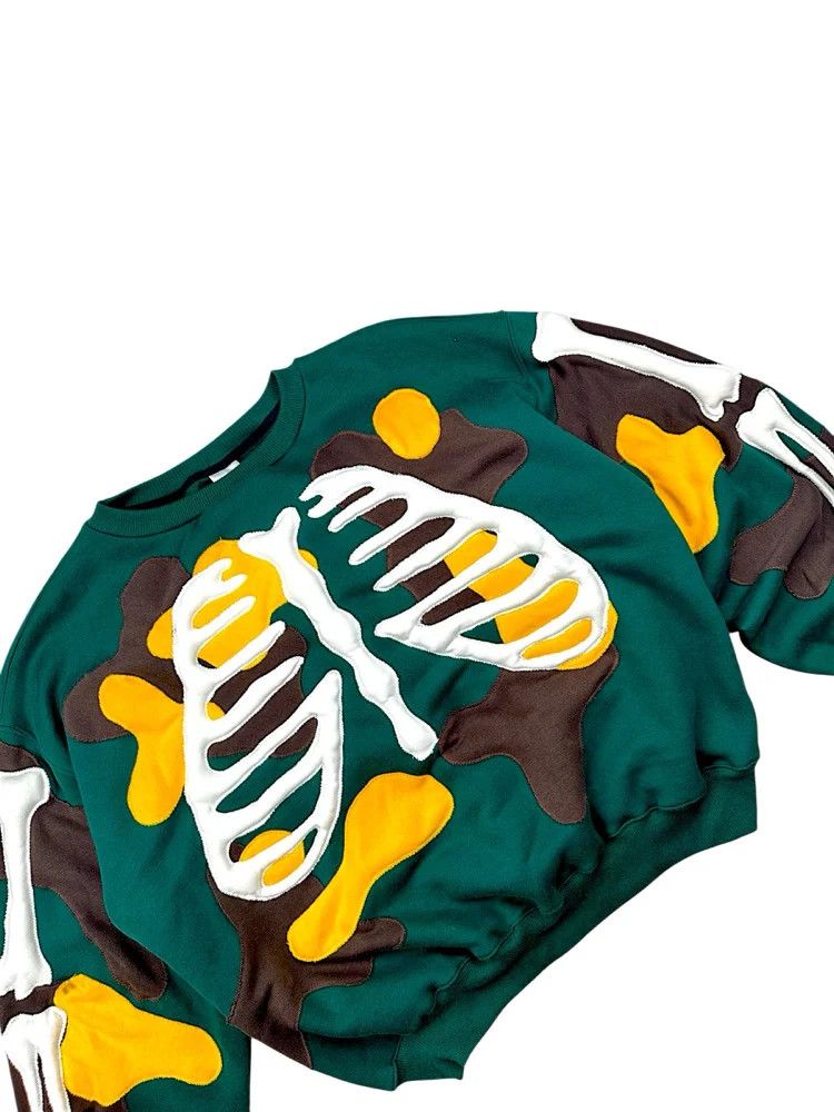 Japanese Brand Reworked 1 of 1 Toxic Ribcage 3D Puff Sweatshirt Size XL Size US XL / EU 56 / 4 - 7 Thumbnail