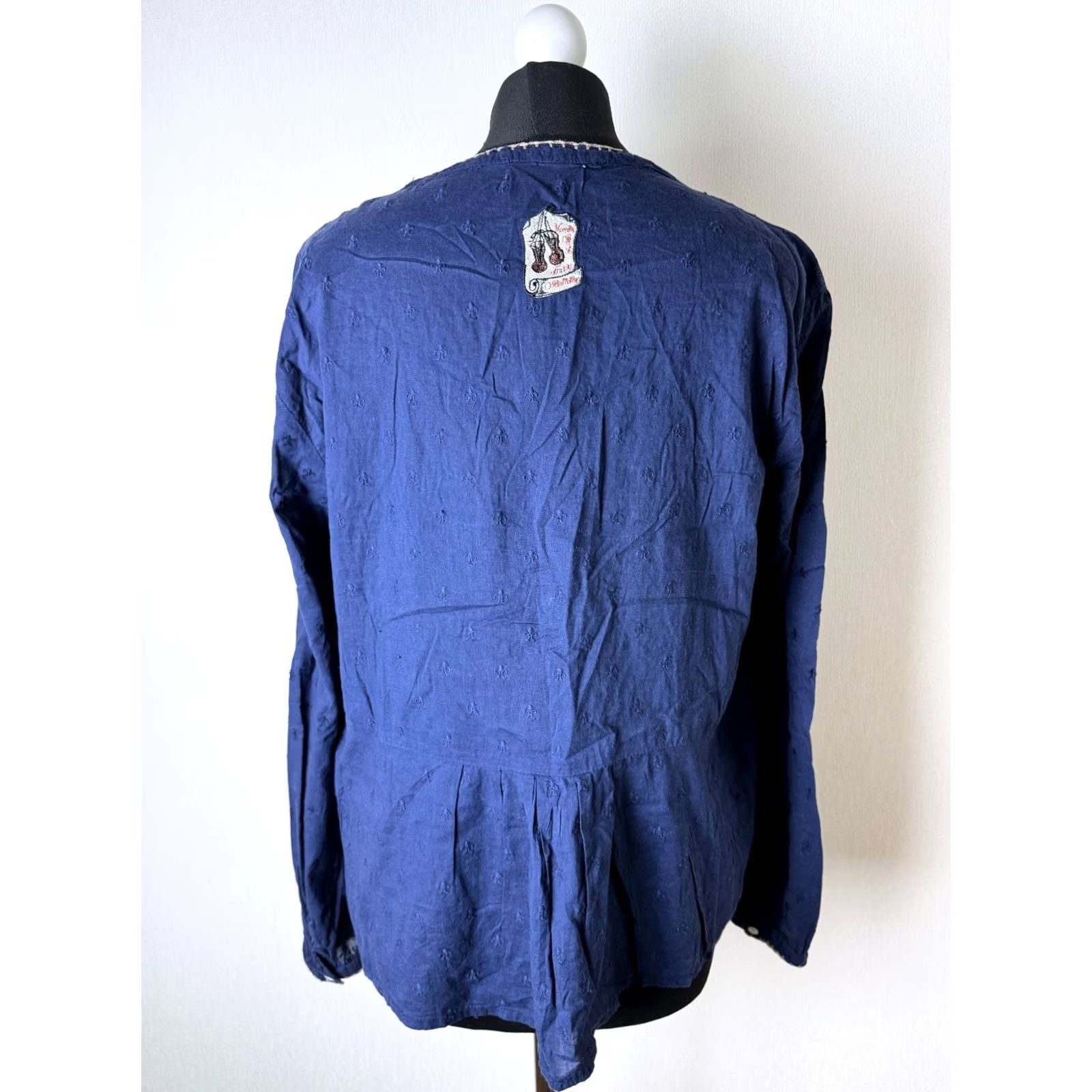 Vintage Odd Molly Blue Shirt Blouse Womens Size 3 Long Sleeve Cotton 100% Size XS / US 0-2 / IT 36-38 - 6 Thumbnail