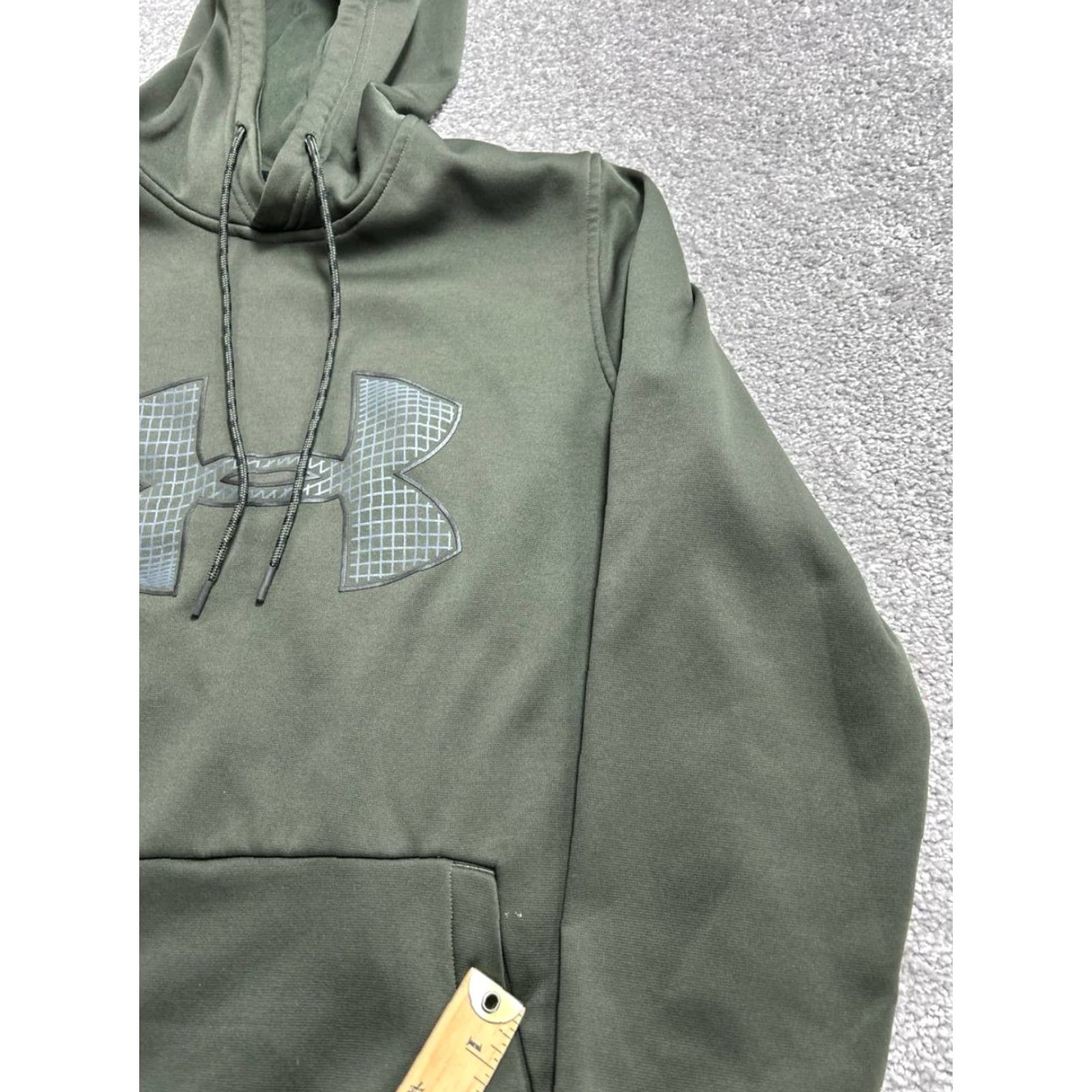 Under Armour Under Armour Coldgear Hoodie Mens Medium Green Fleece Lined Loose Fit Logo Print Size US M / EU 48-50 / 2 - 7 Thumbnail