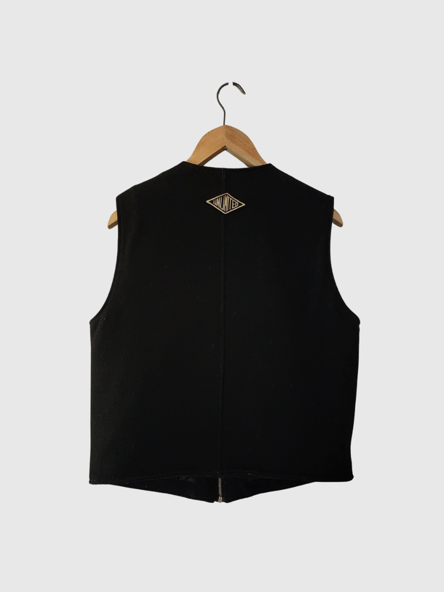 Other 80s UNLIMITED Genuine Leather- Wool Men’s Biker Vest Size US L / EU 52-54 / 3 - 7 Thumbnail