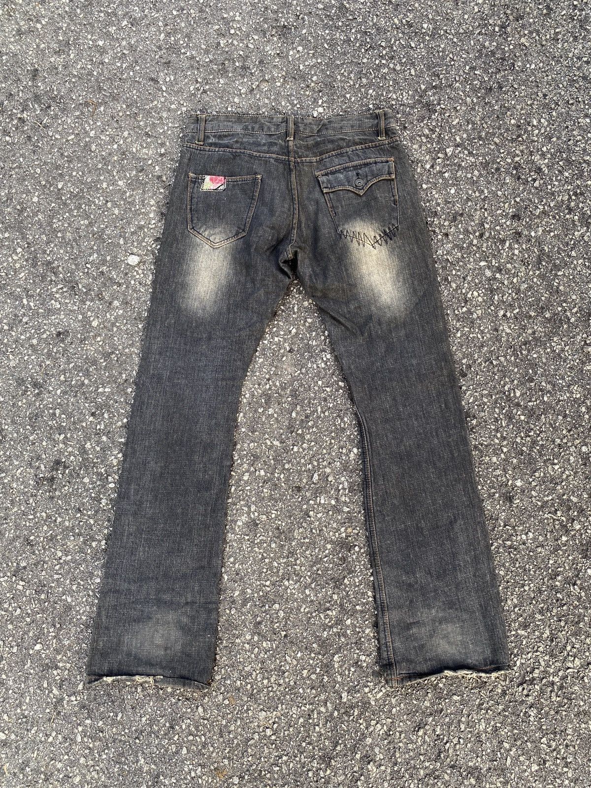 If Six Was Nine × Japanese Brand × Le Grande Bleu (L.G.B.) Flare Vintage Steen Blue Patchwork Distressed Denim Size US 31 - 2 Thumbnail