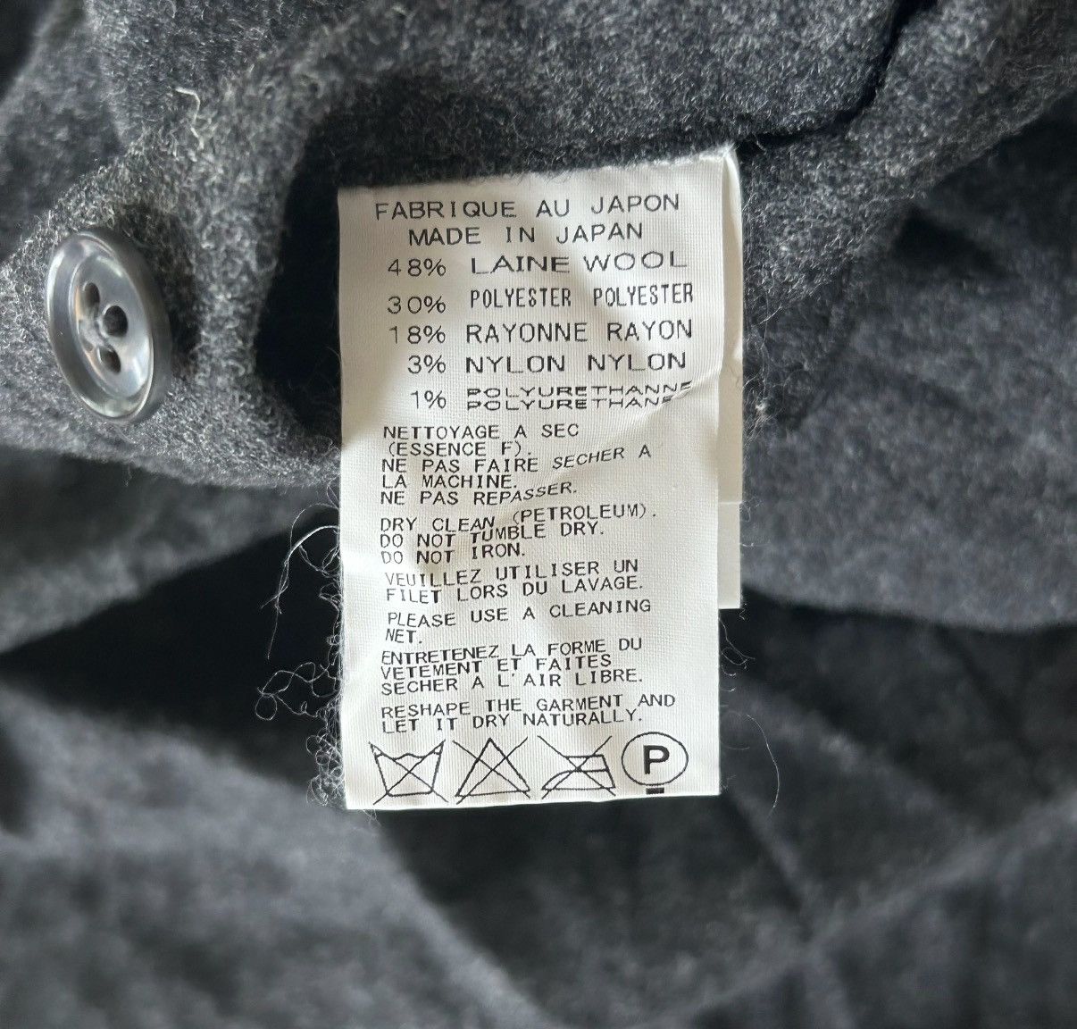 Yohji Yamamoto Yohji Yamamoto 16aw Crinkled Vintage Grey Wool Coat K4 Size US M / EU 48-50 / 2 - 5 Thumbnail