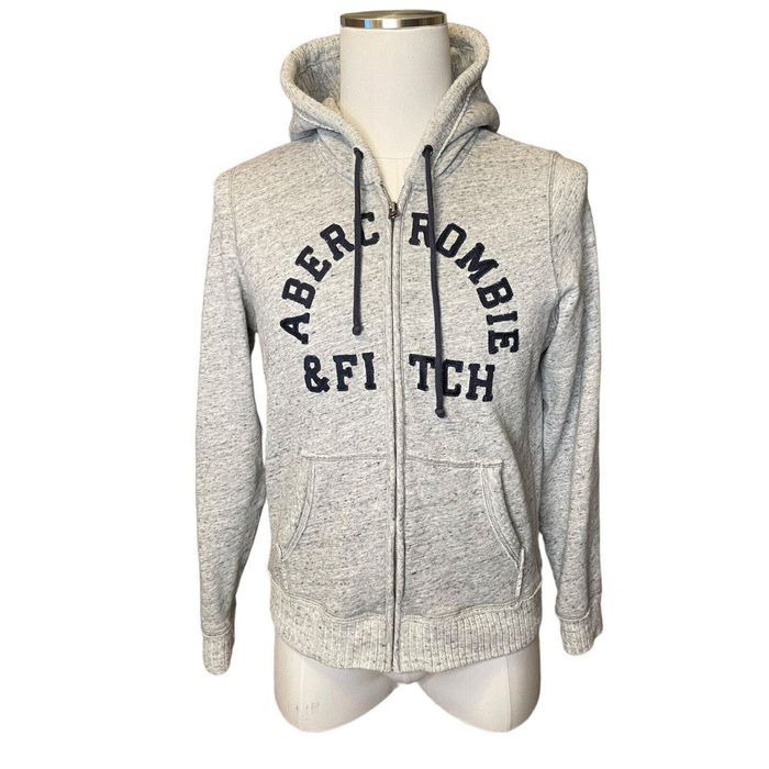 Abercrombie Fitch Abercrombie Fitch Full Zip Hoodie Jacket Gray Navy Blue Grailed