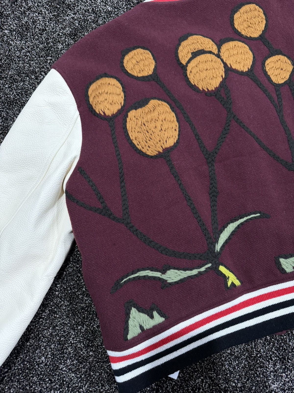 Loewe Loewe Floral Herbarium Embroider Leather/Wool Varsity Jacket Size US L / EU 52-54 / 3 - 18 Thumbnail