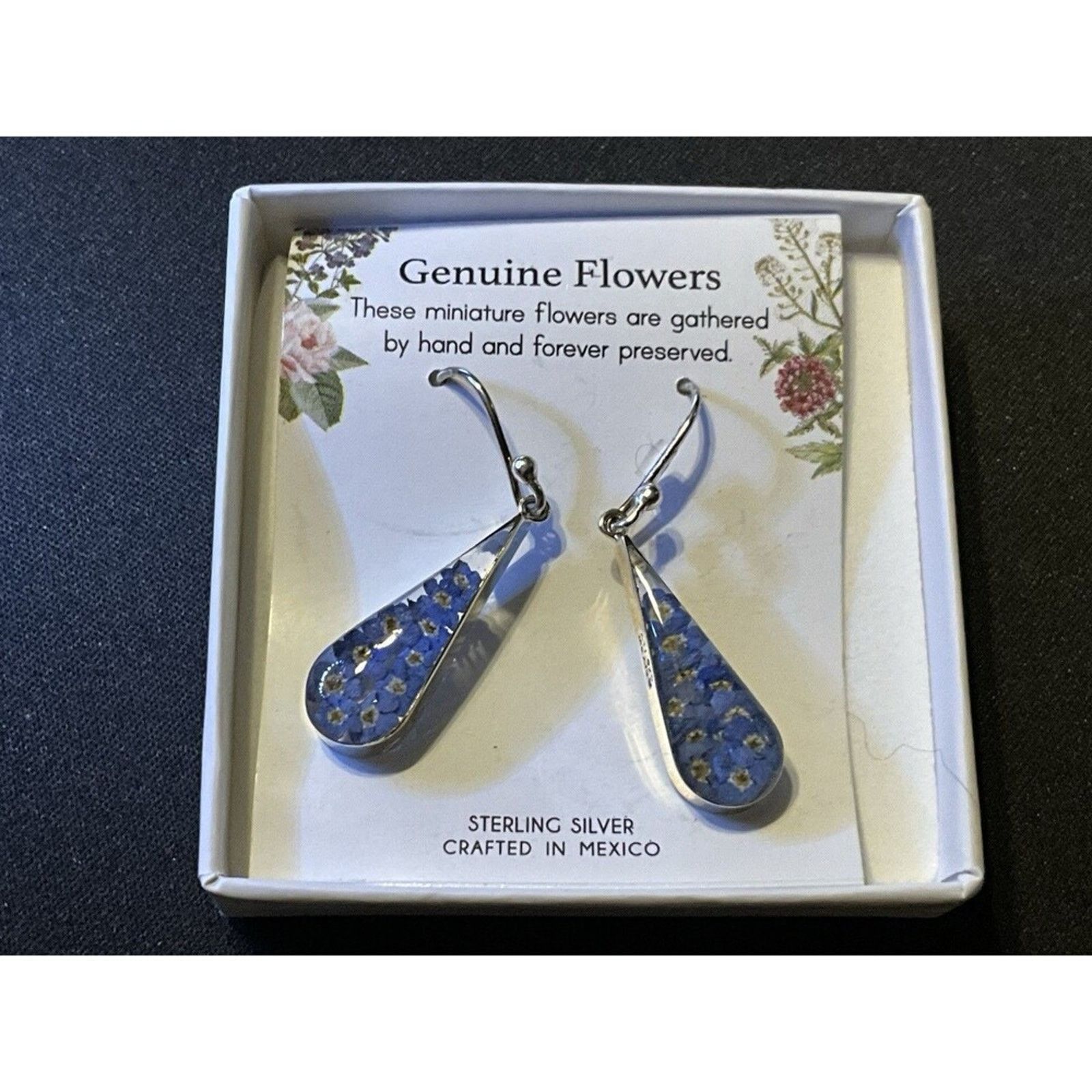 Other Miabella Sterling Silver Mexico Real Flowers Hook Earrings Size ONE SIZE - 6 Thumbnail