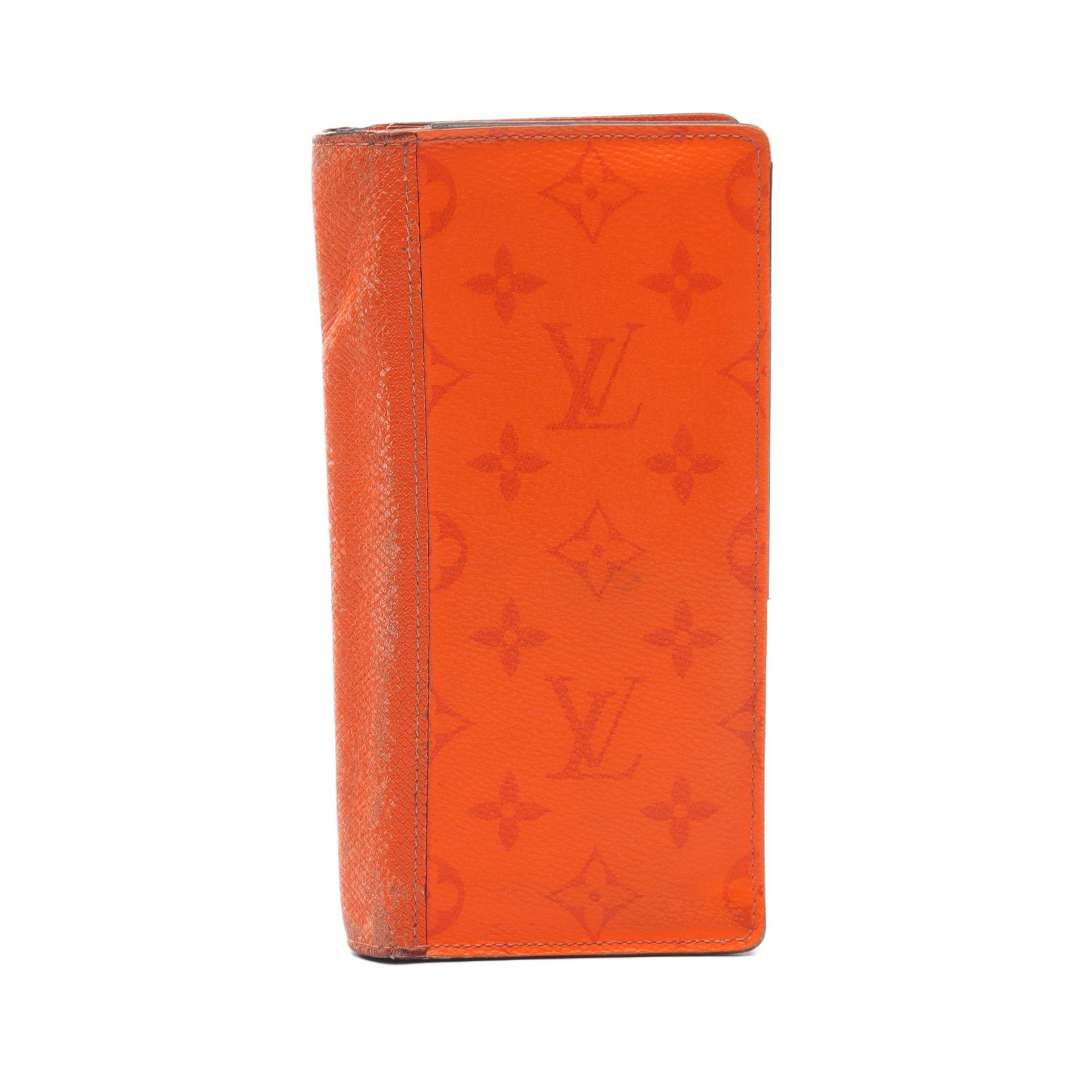 image of Louis Vuitton Portefeuil Brother Nm Taigarama Bi-Fold Long Wallet Pvc Leather Orange, Men's