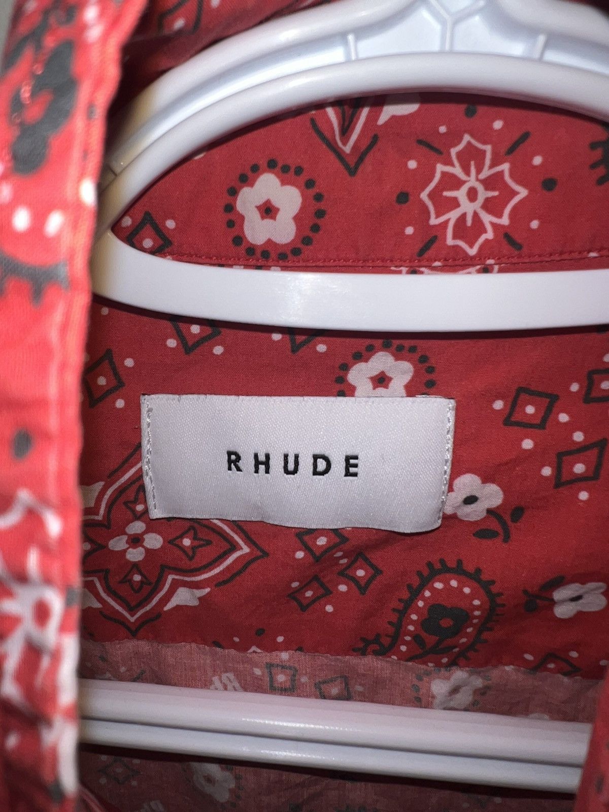 Designer × Rhude Rhude Red Bandana Camp Collar Shirt SS20 Made in Italy Size US S / EU 44-46 / 1 - 4 Thumbnail