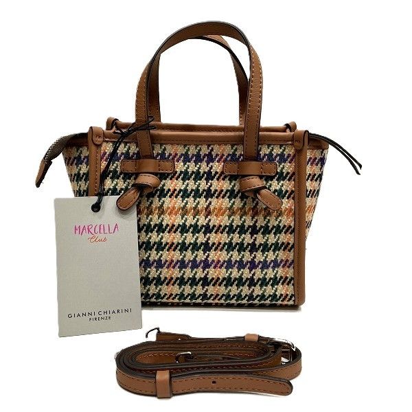 Other Other Gianni Chiarini Marcella Houndstooth Leather 2way Bag Textile Shoulder Bag DUTY FREE for USA Size ONE SIZE - 1 Thumbnail