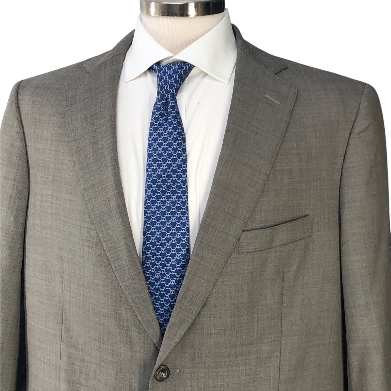 J.Hilburn J Hilburn 45R Sport Coat Blazer Light Taupe Revenge Sup150s Size 44R - 2 Thumbnail