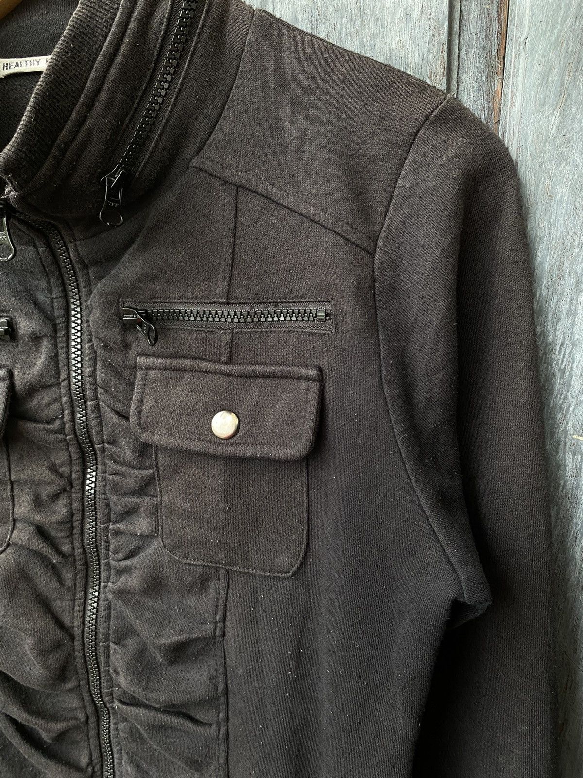 Japanese Brand Healthy Karen Black Military Jacket Style Techwear Inspired Size L / US 10 / IT 46 - 4 Thumbnail
