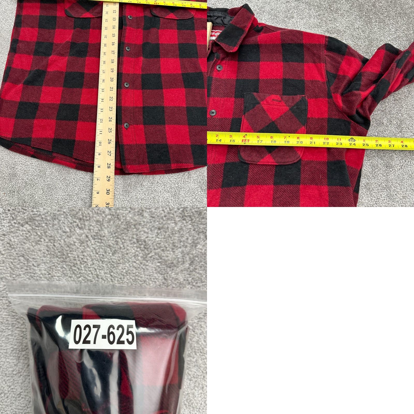 Wrangler VINTAGE Wrangler Flannel Shirt Jacket Men L Red Black Plaid Long Sleeve Size US L / EU 52-54 / 3 - 8 Thumbnail