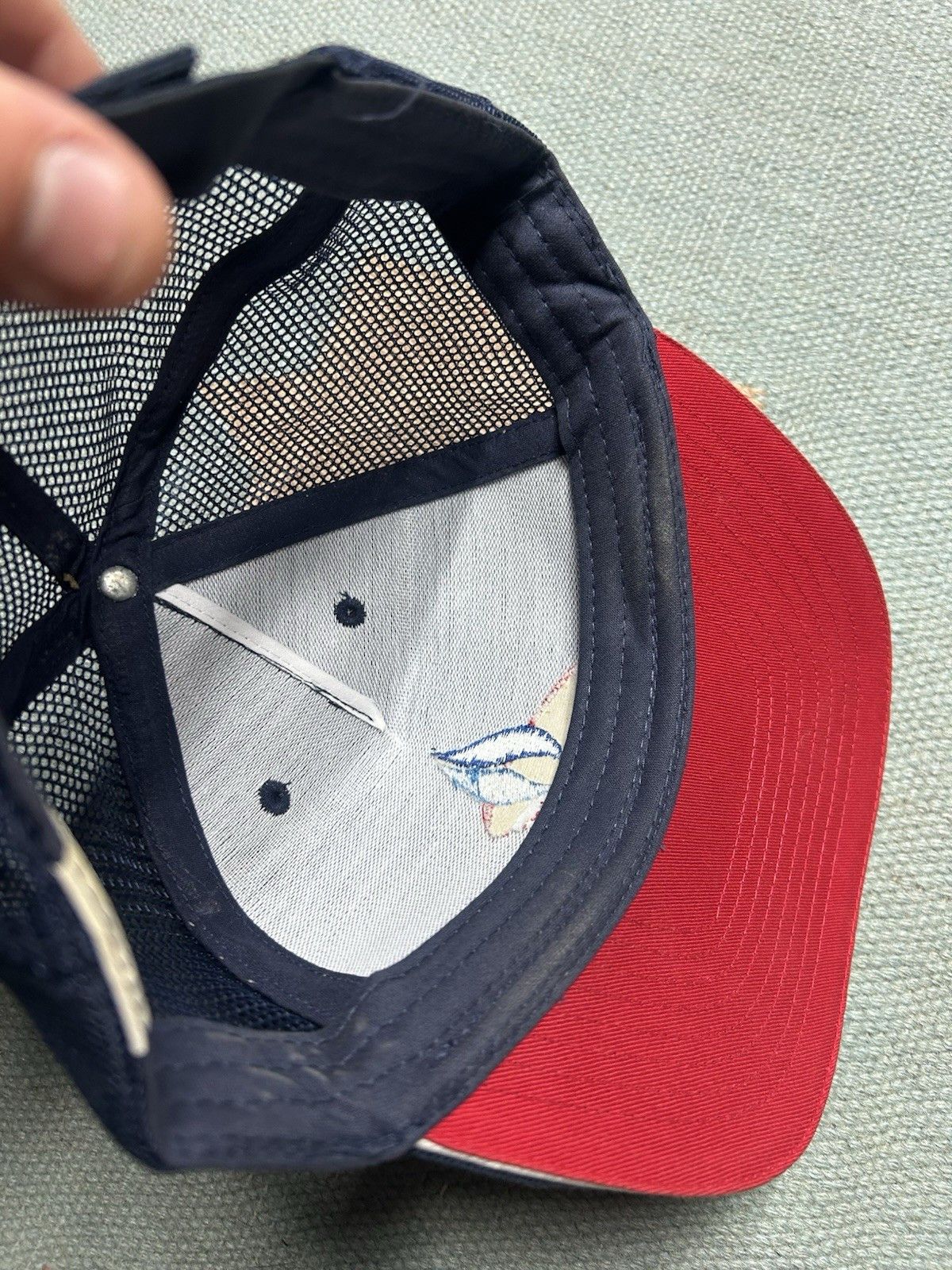 Vintage Vintage strapback trucker hat mesh NWE embroidered logo blue Size ONE SIZE - 6 Thumbnail