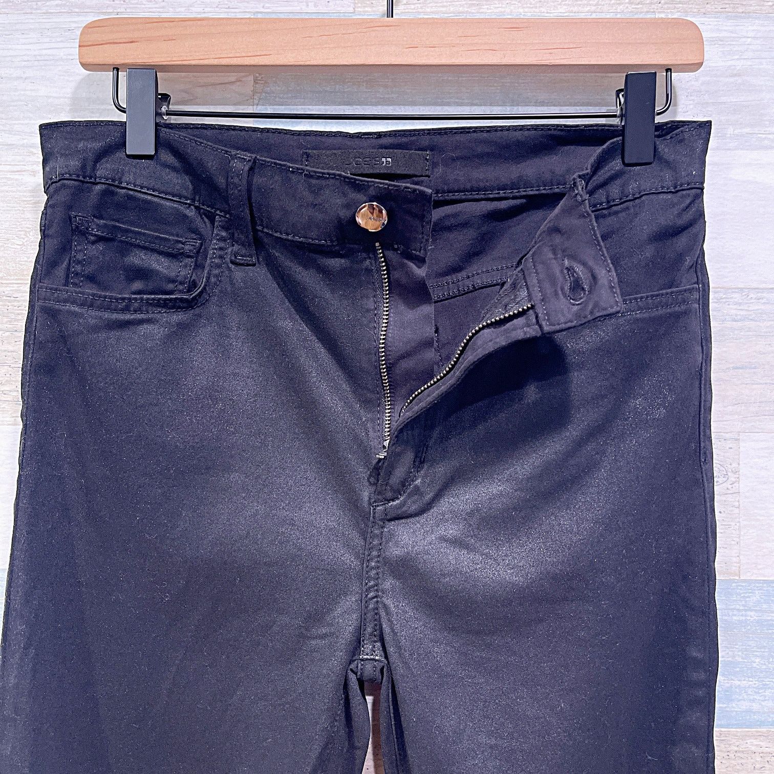 Other Joes Jeans Charlie High Rise Skinny Ankle Black Coated 29 Size 29" - 3 Thumbnail
