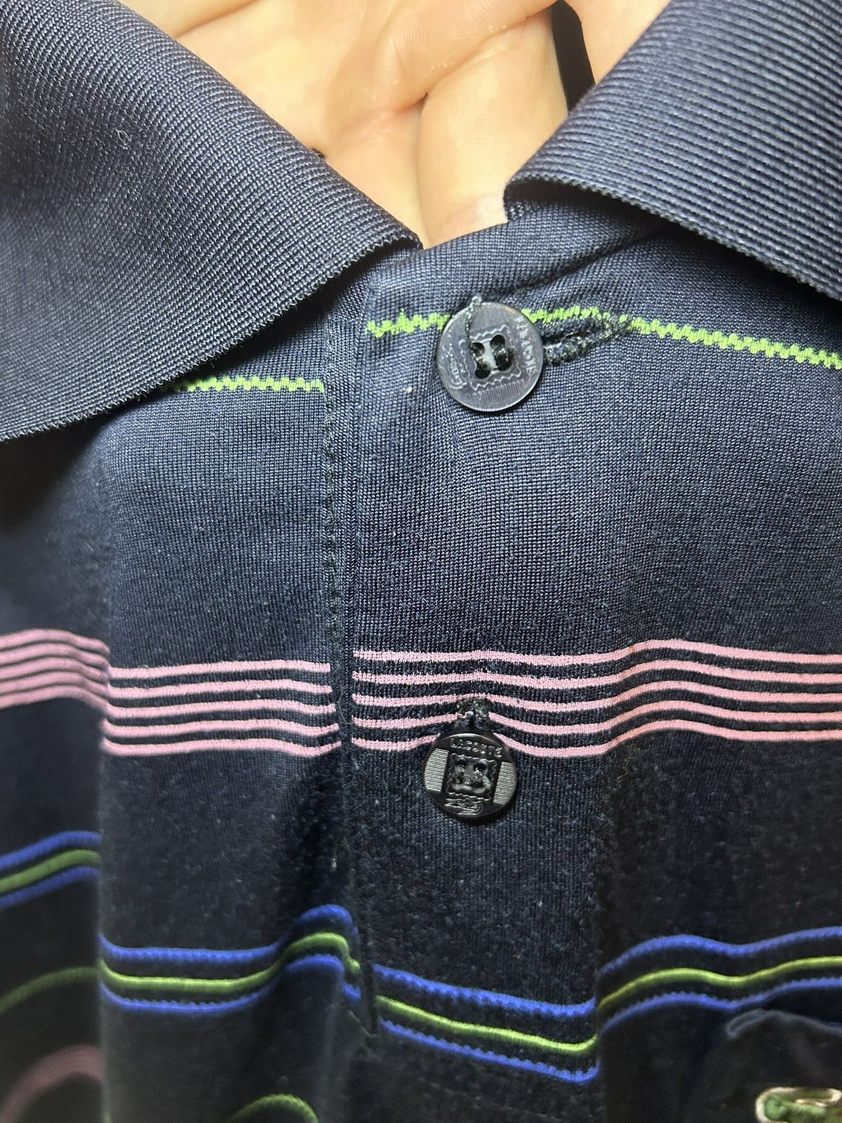Lacoste Vintage Lacoste striped polo Size US XL / EU 56 / 4 - 5 Thumbnail