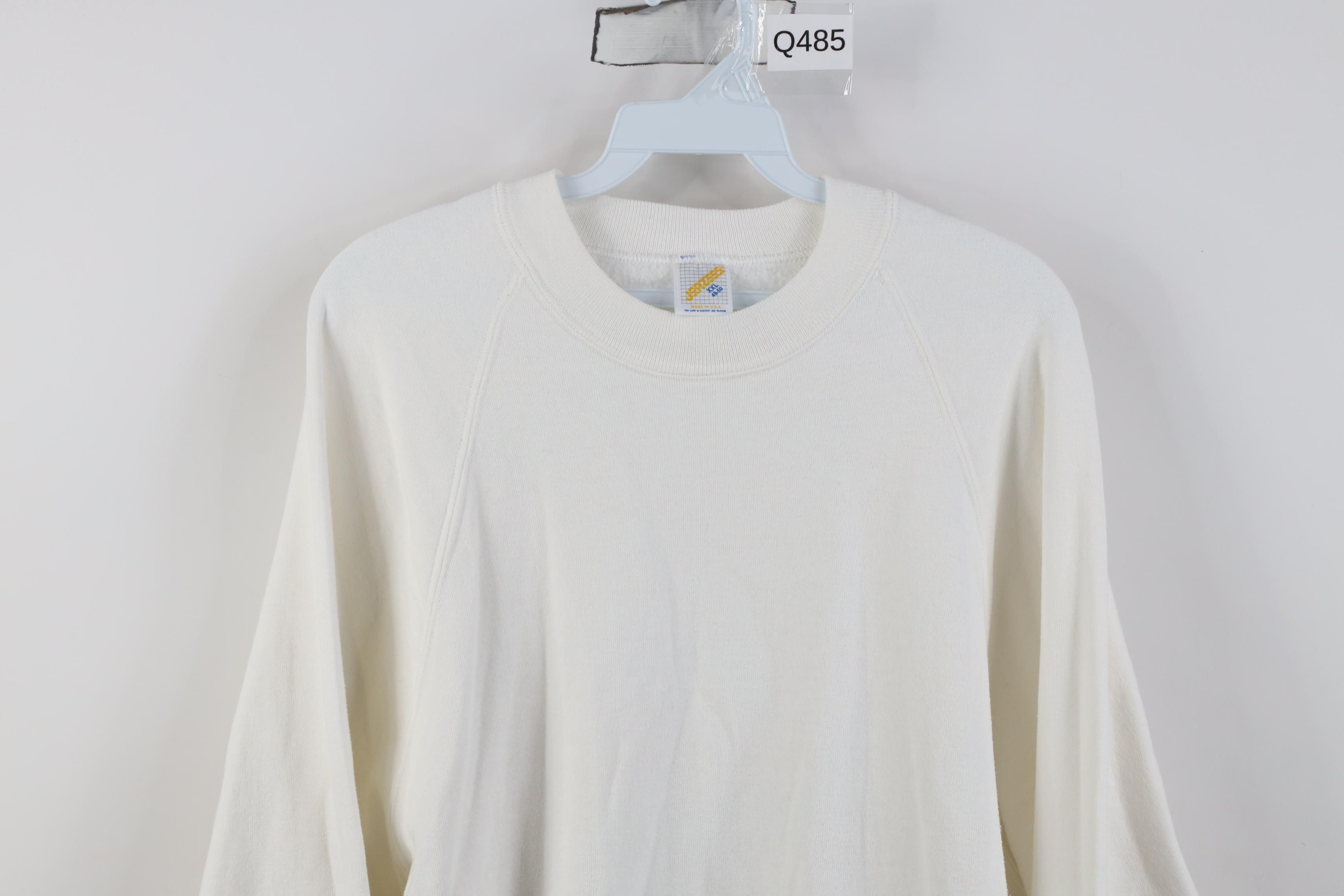 Vintage Vintage 90s Streetwear Raglan Crewneck Sweatshirt White USA Size US XXL / EU 58 / 5 - 2 Thumbnail