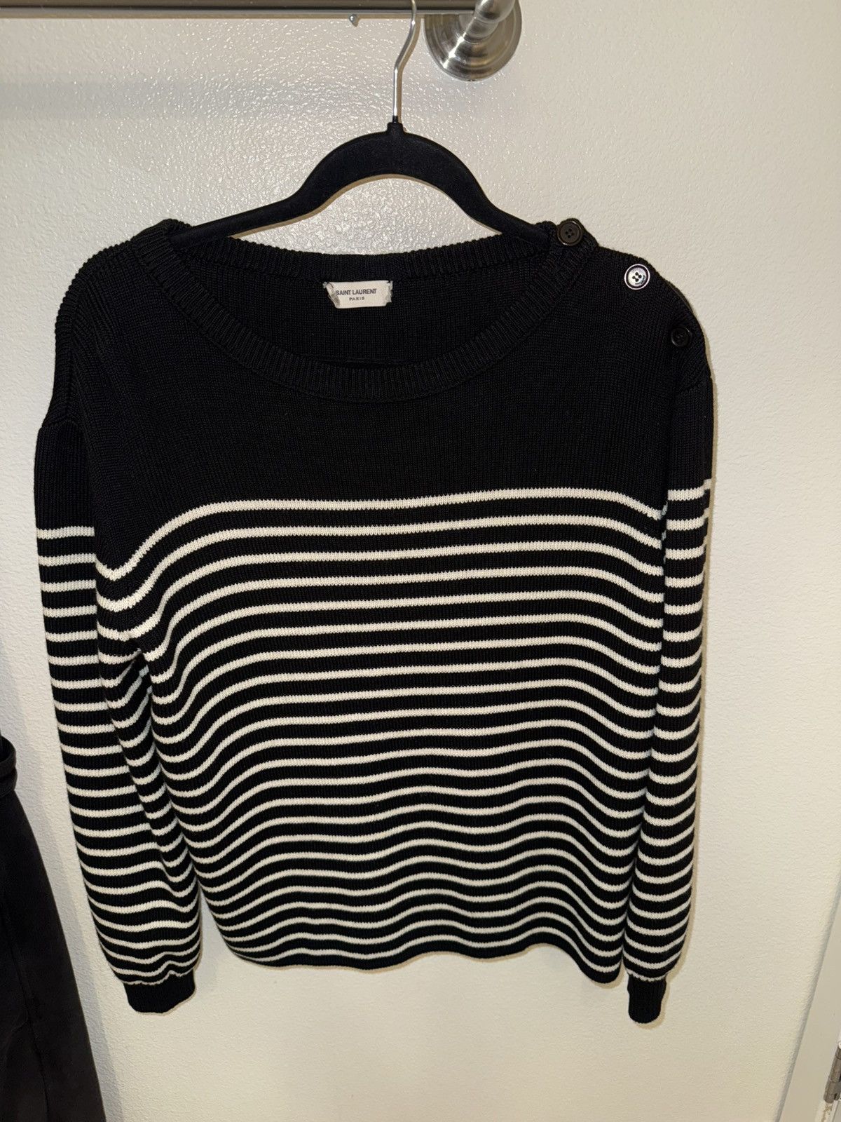 Saint Laurent Paris Saint Laurent Stripped Jumper (hedi) Size US M / EU 48-50 / 2 - 1 Thumbnail