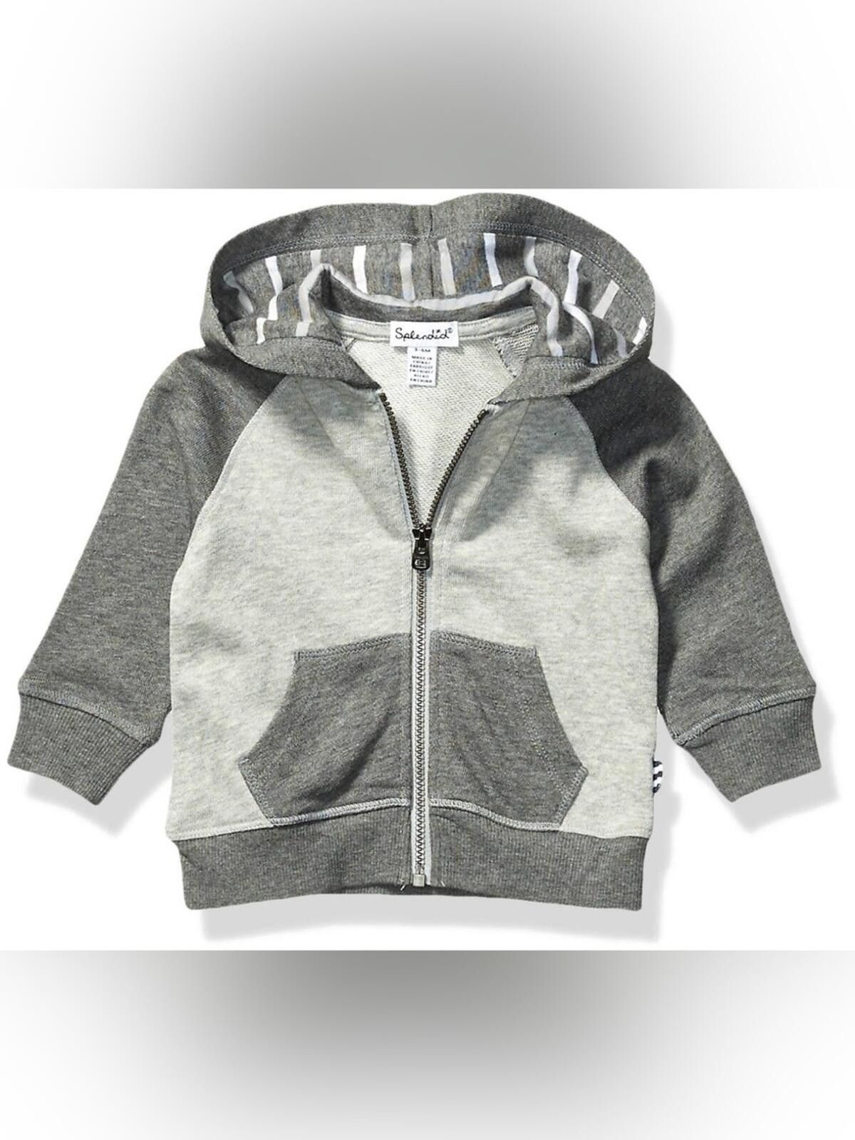 Splendid Splendid / Zip Hoodie Sweatshirt / Gray Colorblock 2T Size US XXS / EU 40 - 1 Thumbnail