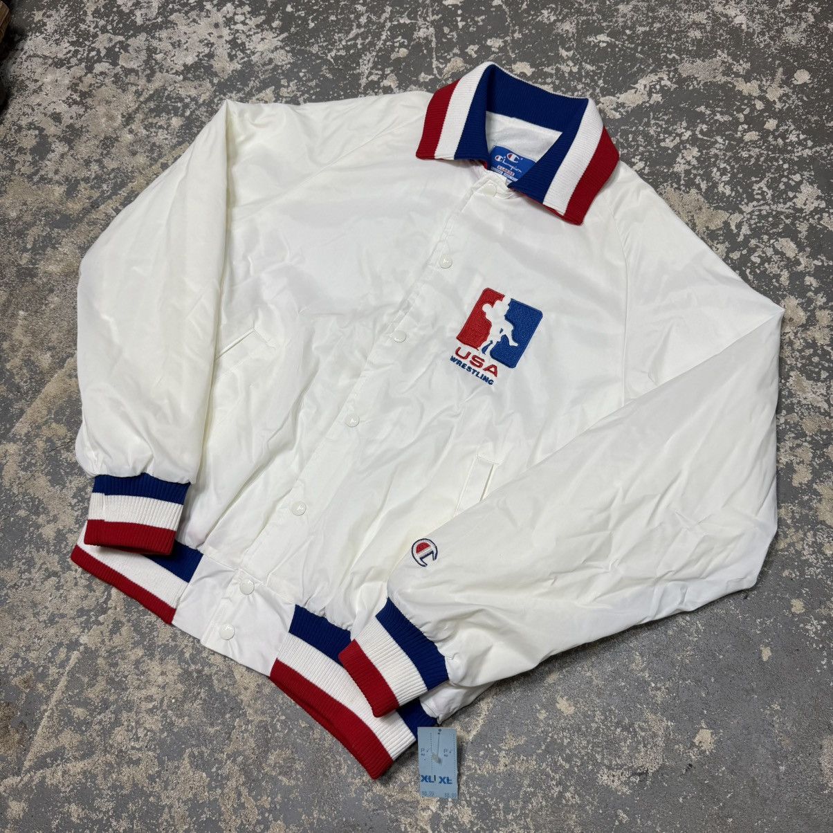 Champion Vintage Champion USA Wrestling Varsity Jacket USA White NWT Size US L / EU 52-54 / 3 - 16 Thumbnail