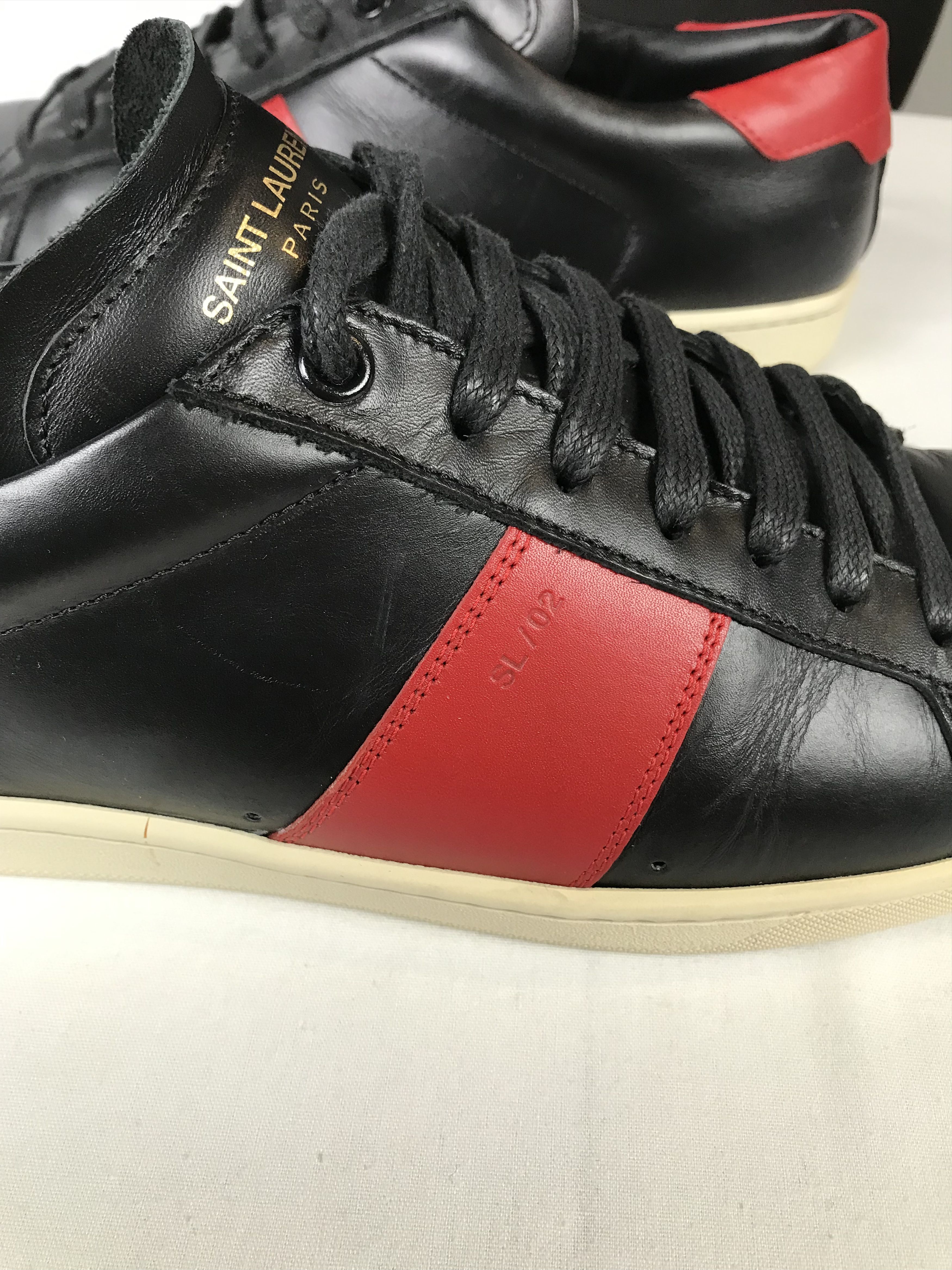 Saint Laurent Paris Saint Laurent Red & Black Low Top Sneaker Size US 10 / EU 43 - 5 Thumbnail
