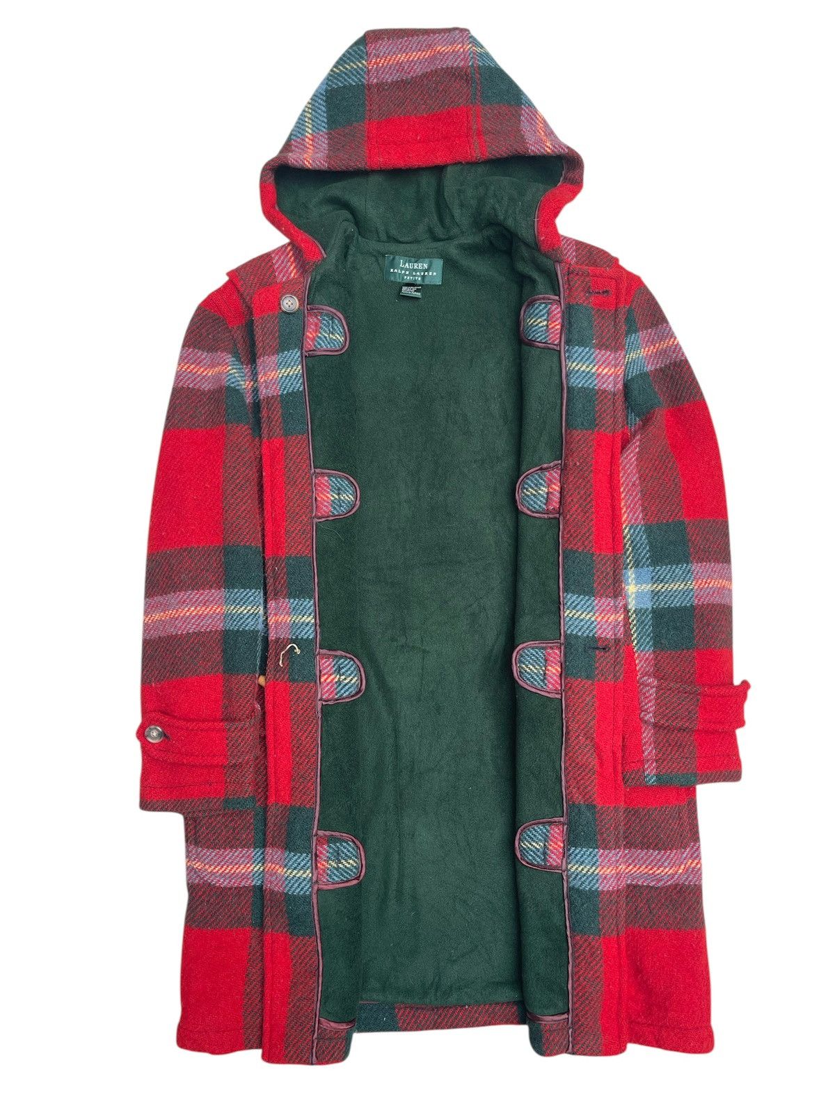Ralph Lauren Vintage Lauren Ralph Lauren Plaid Toggle Coat Hooded Size M Size US M / EU 48-50 / 2 - 4 Thumbnail