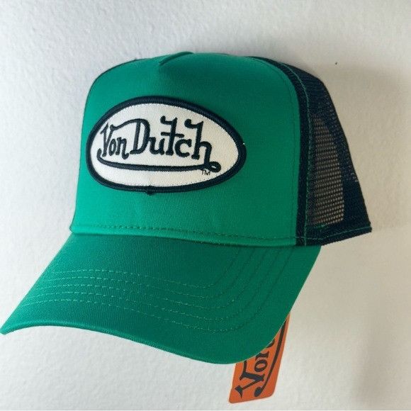 Designer × Von Dutch NWT VON DUTCH GREEN, BLACK & WHITE TRUCKER HAT Size ONE SIZE - 4 Thumbnail