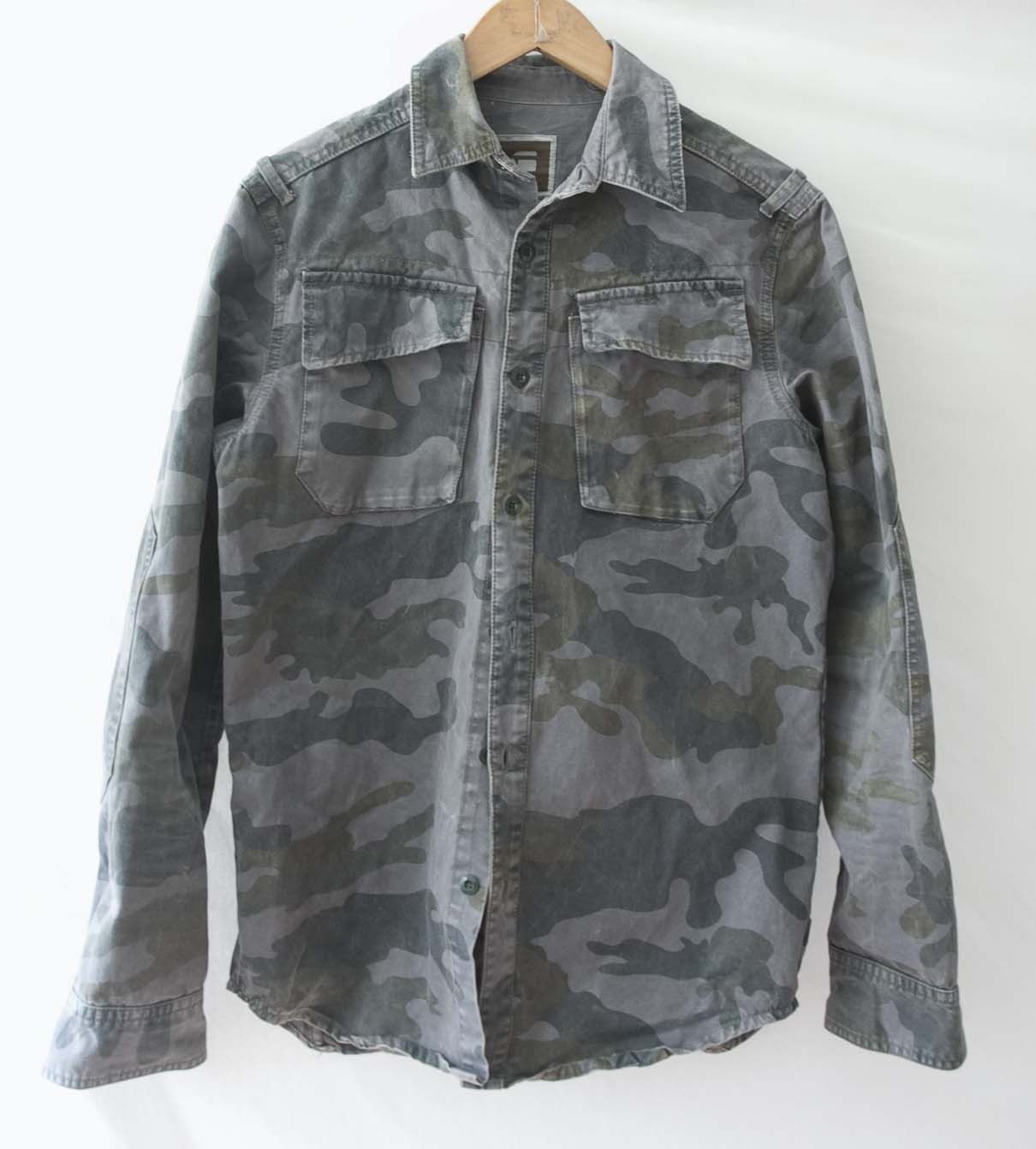 G-Star G Star Heavy Shirt Camo Denim Size S/M Fading Gray / Green Size US M / EU 48-50 / 2 - 1 Thumbnail