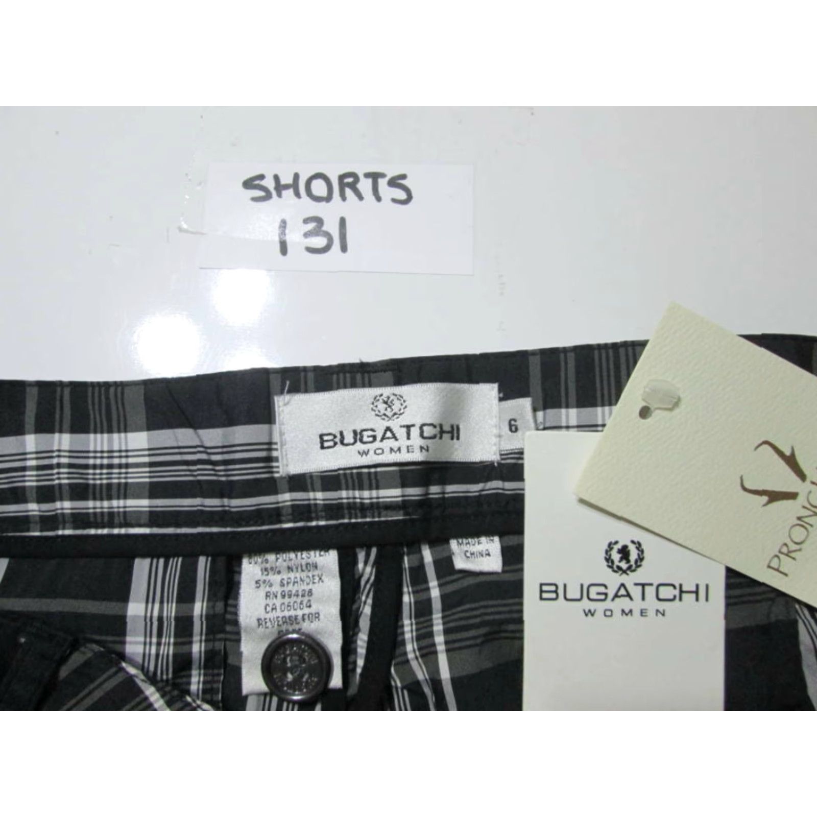BUGATCHI Bugatchi Bermuda Shorts Black Check Pockets NWT Womens Size 6 Casual Chino Bermuda Shorts Size 28" / US 6 / IT 42 - 8 Thumbnail