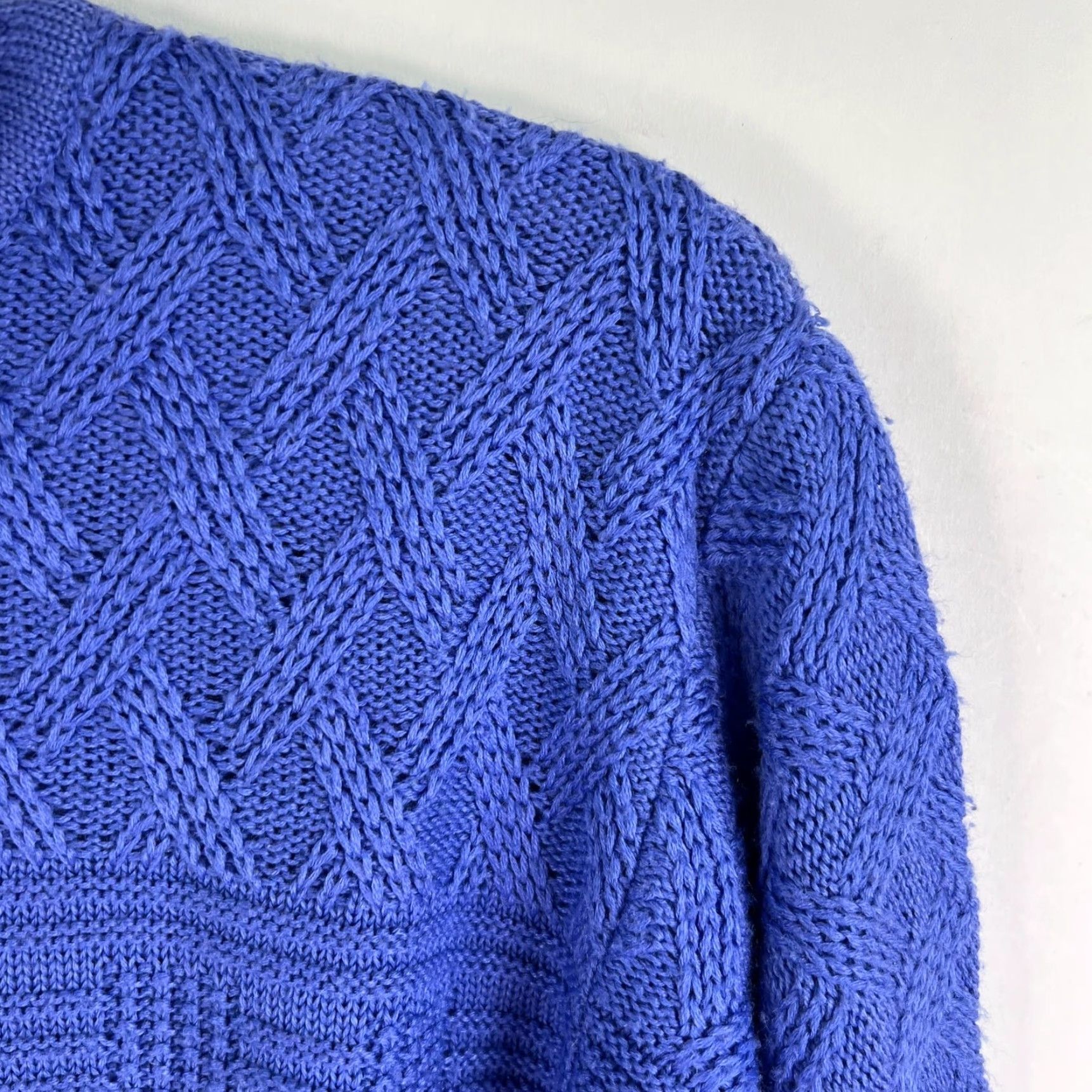 Vintage VINTAGE Meister Wool Blend Turtleneck Cable Knit Sweater Men Size S Blue 80s Autumn Winter Male Pullover Size US S / EU 44-46 / 1 - 2 Thumbnail