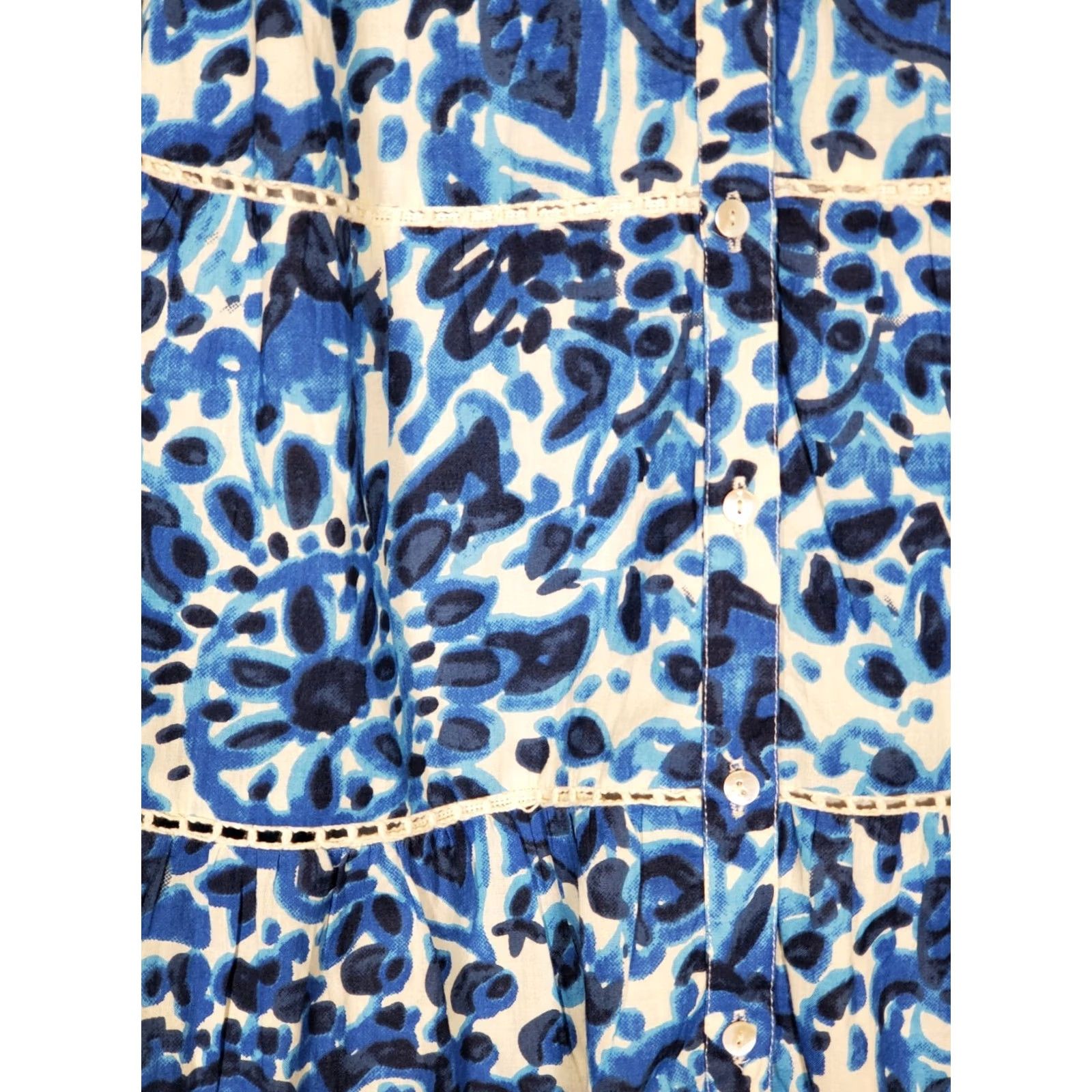 Vintage House of Harlow 1960 Melba Blue Floral Ruffle Mini Dress S Womens New With Tags Size S / US 4 / IT 40 - 3 Thumbnail