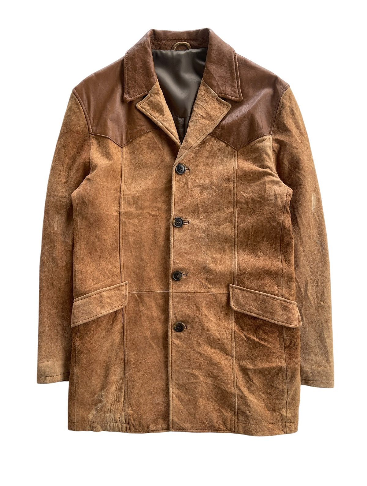 tornado mart sheep washed leather coat