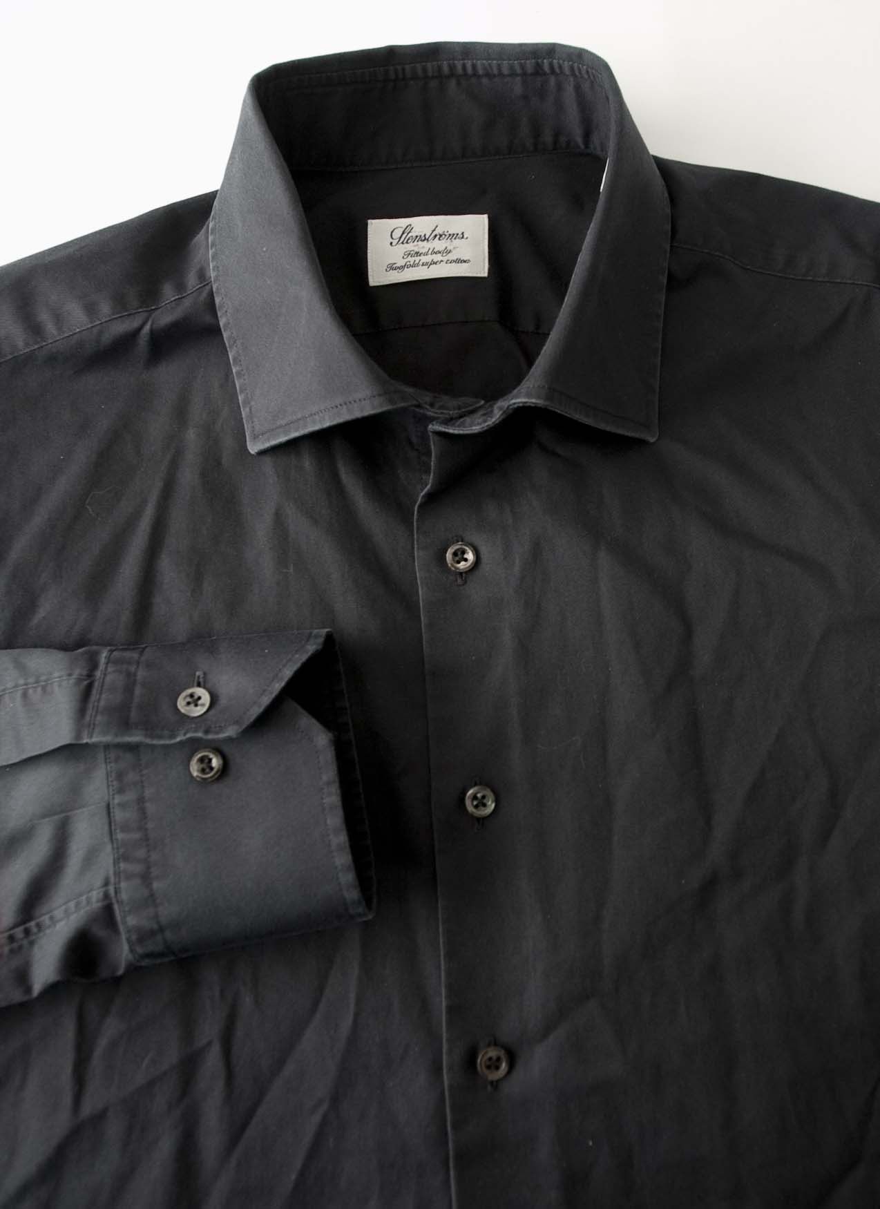 Strenstroms Stenstroms Shirt Fitted Body Size 16.5/42 Black Size 42R - 1 Thumbnail