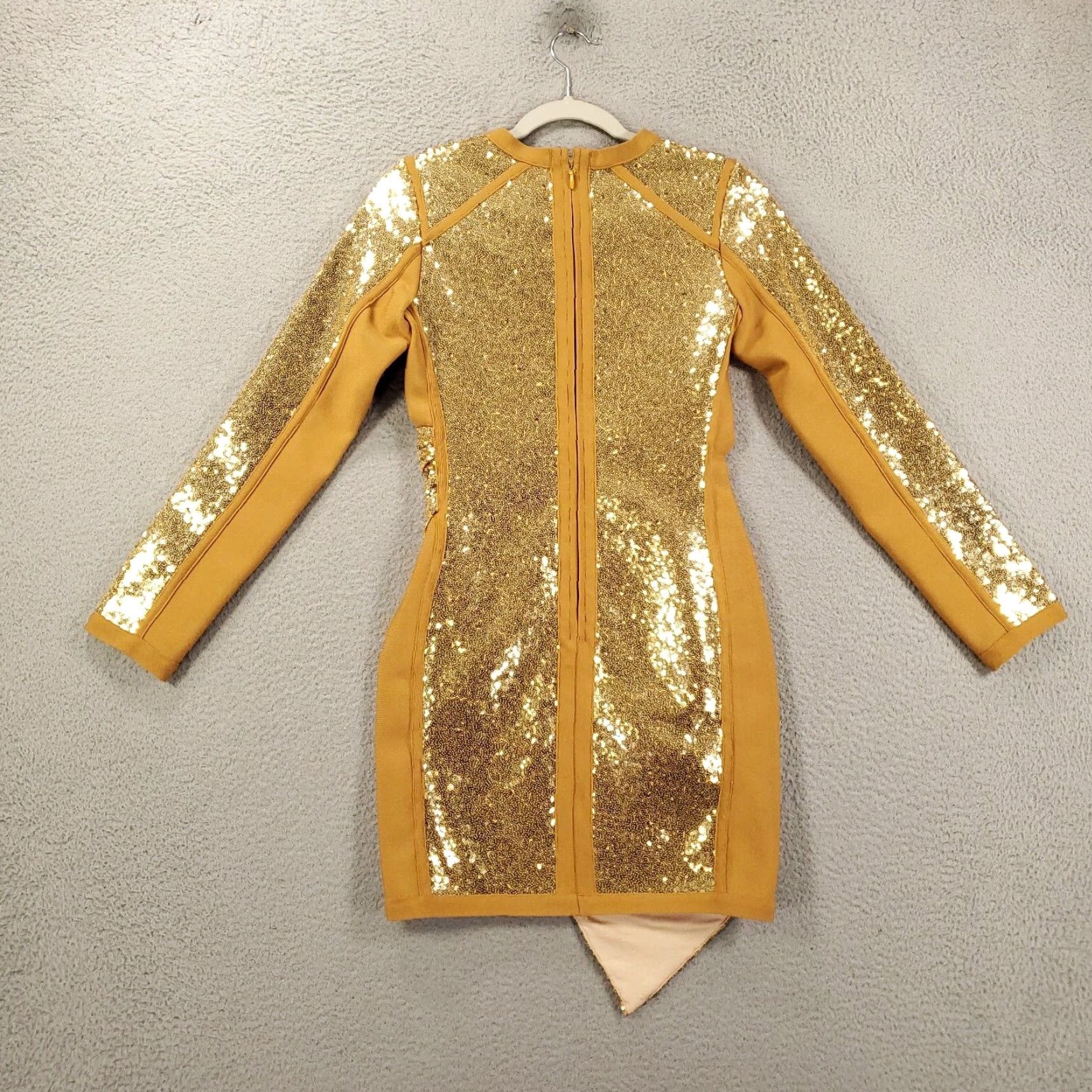 Vintage New Sequin Dress Womens Large Gold Clubwear Night Out Evening Wear NWT Ruched Size L / US 10 / IT 46 - 4 Thumbnail