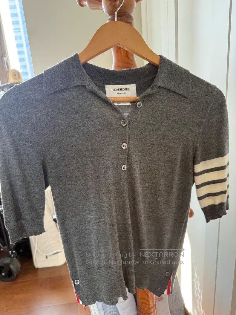 Thom Browne Thom Browne Four Stripe Wool Knit Sweater, Medium Gray Size XS / US 0-2 / IT 36-38 - 1 Thumbnail