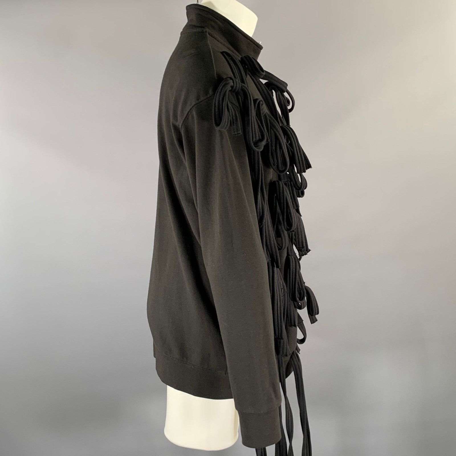 Other REQUAL Size M Black Loop Tie Cotton Zip Up Jacket Size US M / EU 48-50 / 2 - 3 Thumbnail