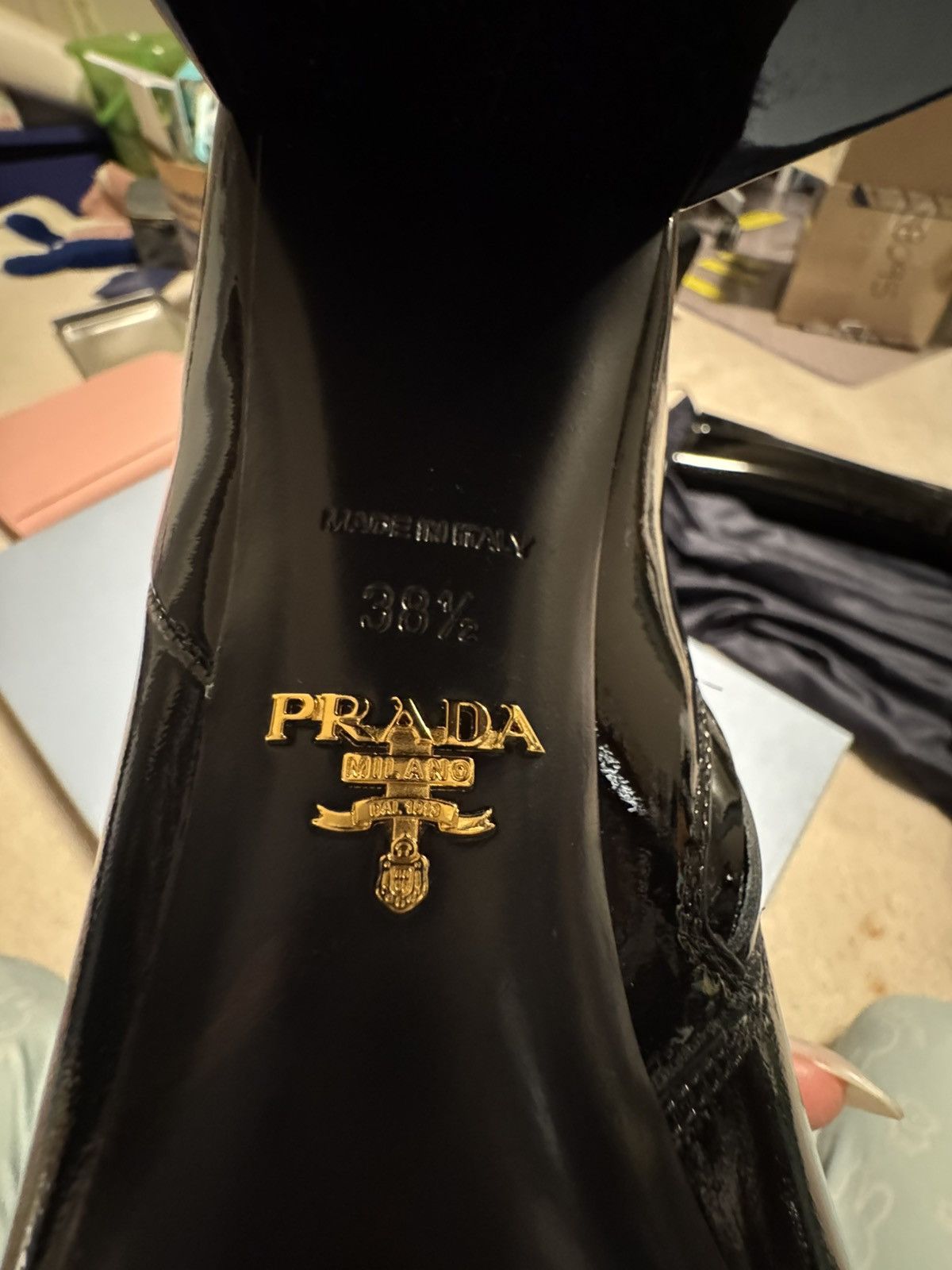 Prada PRADA black patent knee high boots Size US 8.5 / IT 38.5 - 5 Thumbnail